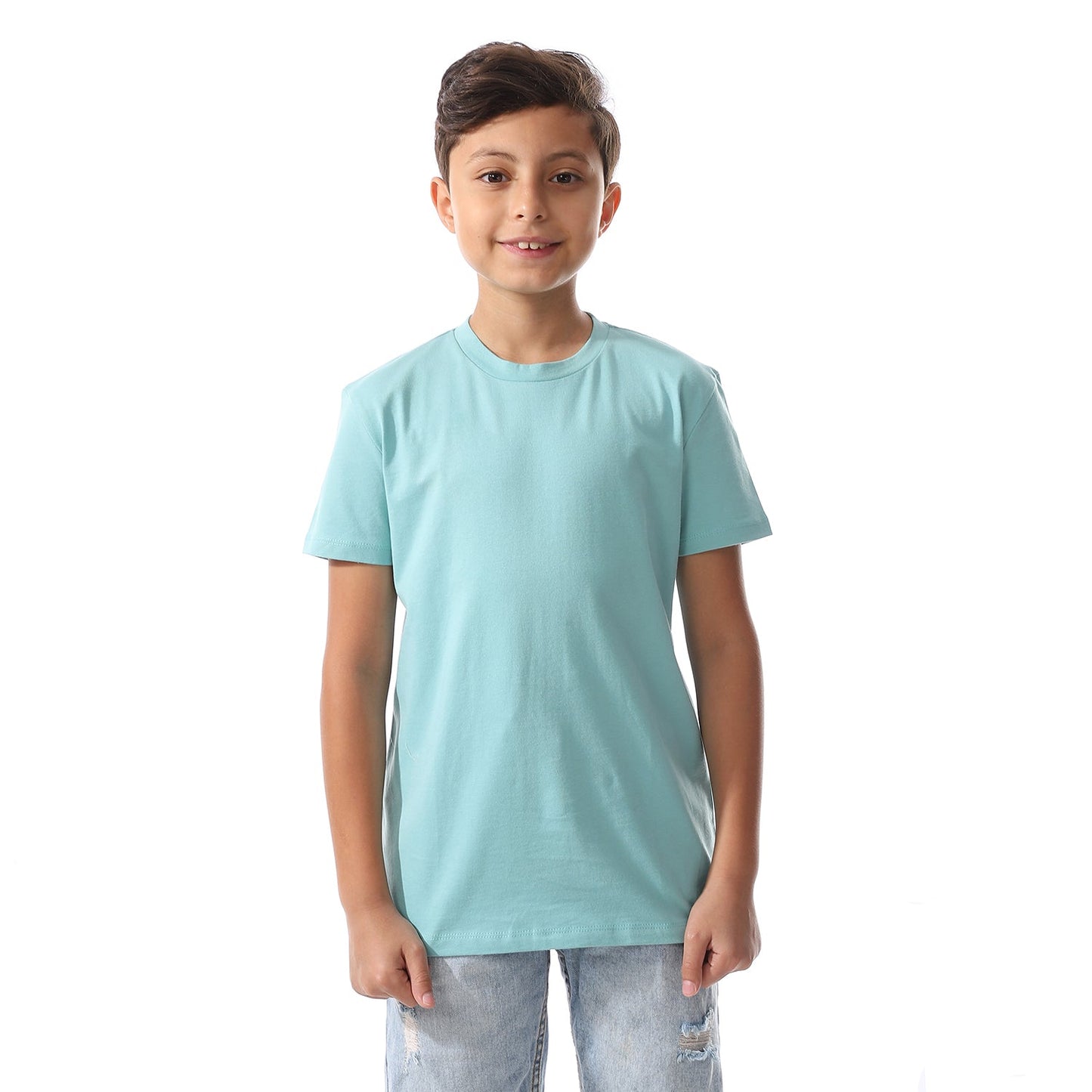 Boys Cotton Plain T-Shirt