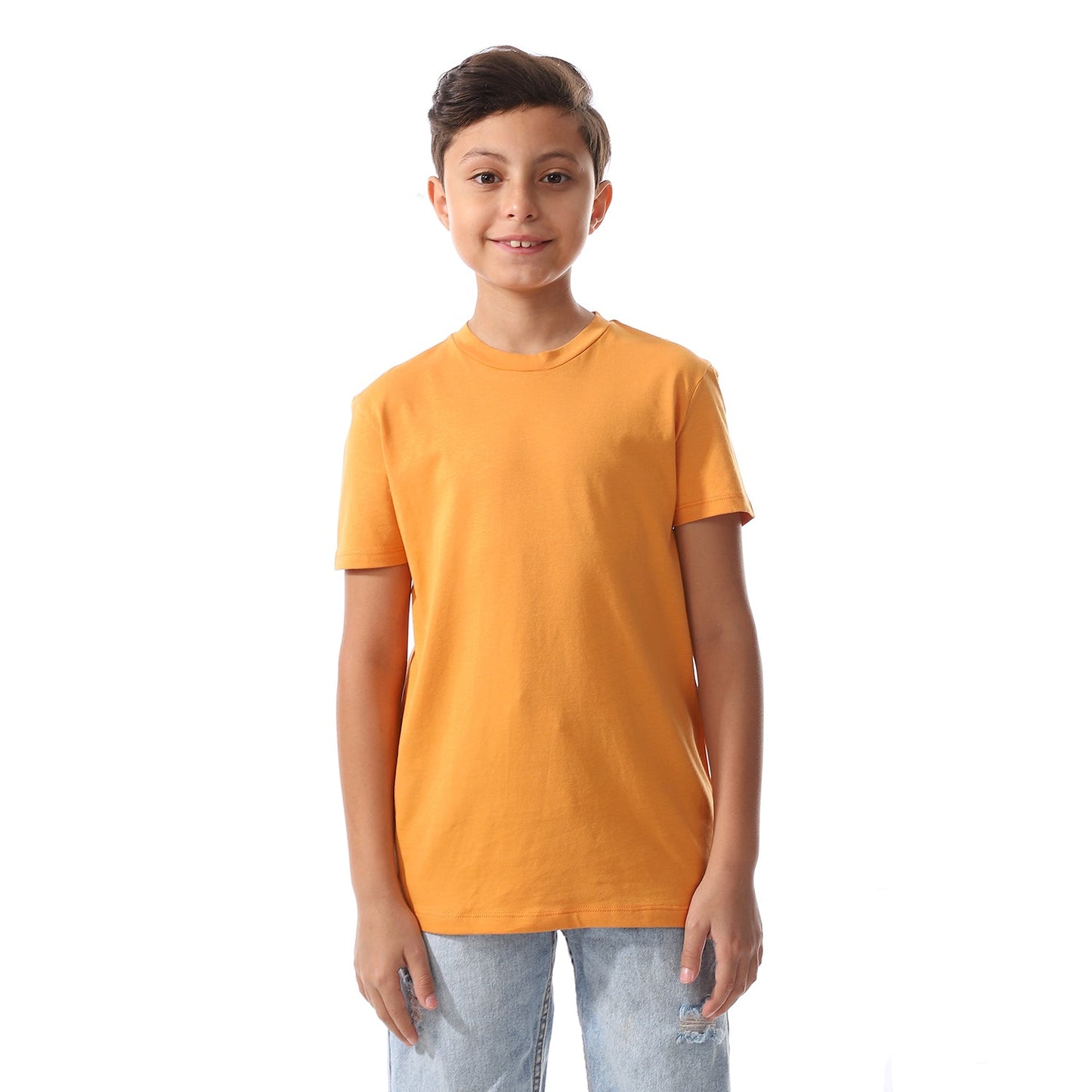 Boys Cotton Plain T-Shirt