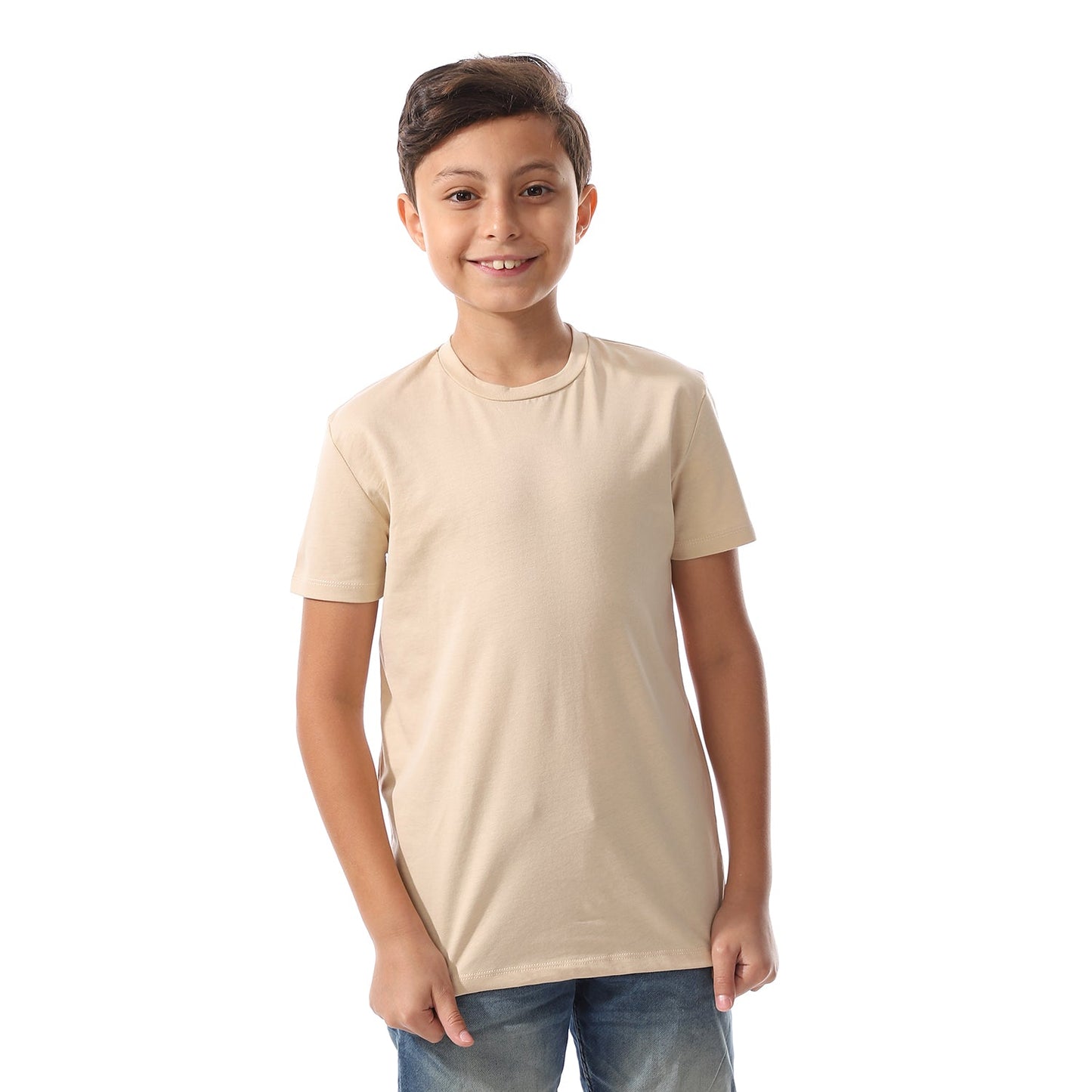 Boys Cotton Plain T-Shirt