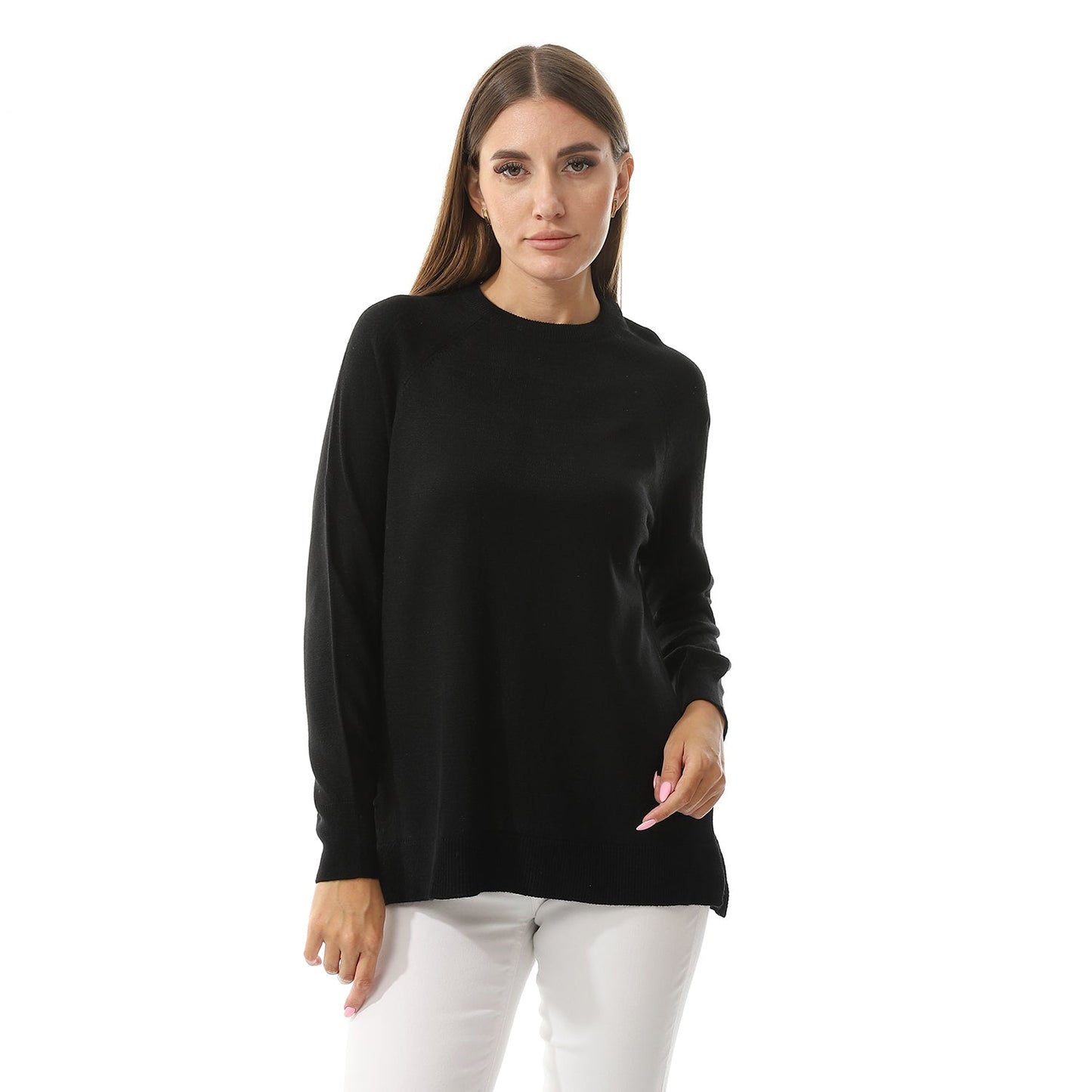 Women's Crew Neck Plain Pullover