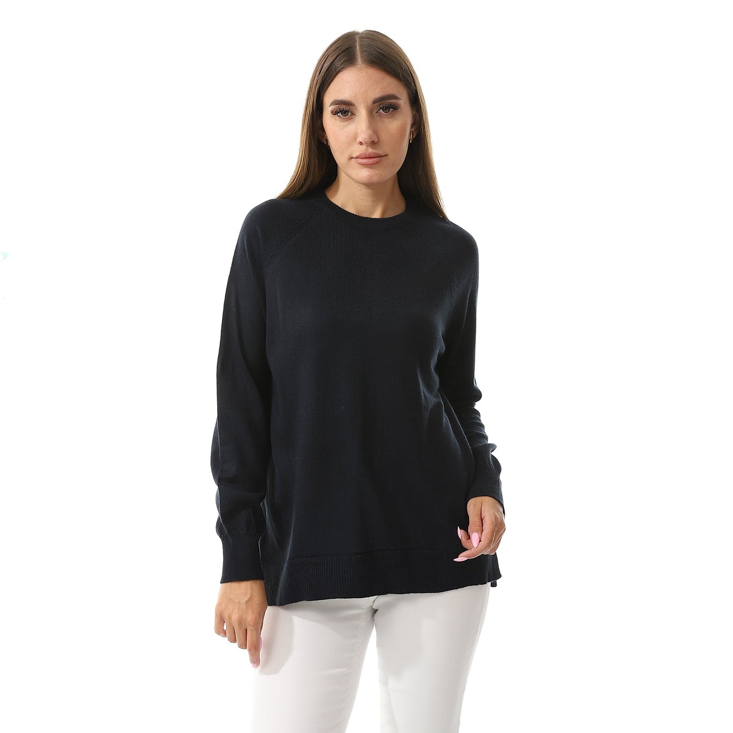 Women's Crew Neck Plain Pullover