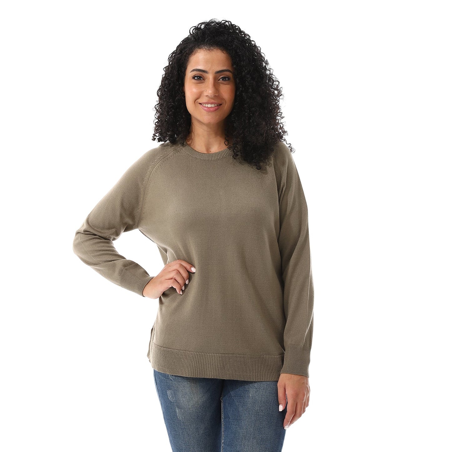 Women's Crew Neck Plain Pullover