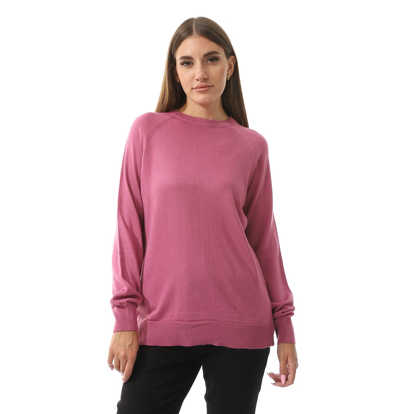 Women's Crew Neck Plain Pullover