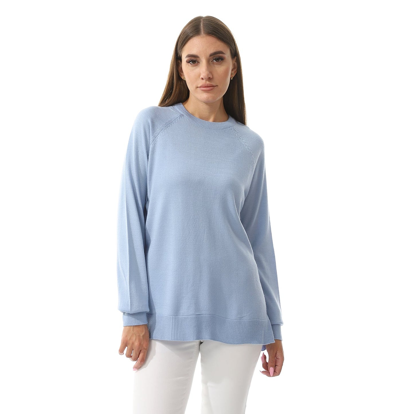 Women's Crew Neck Plain Pullover