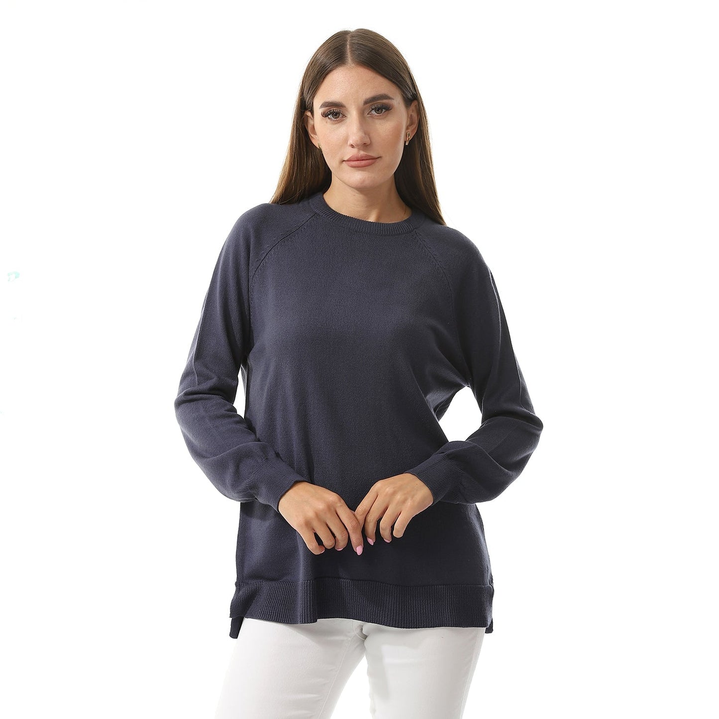 Women's Crew Neck Plain Pullover