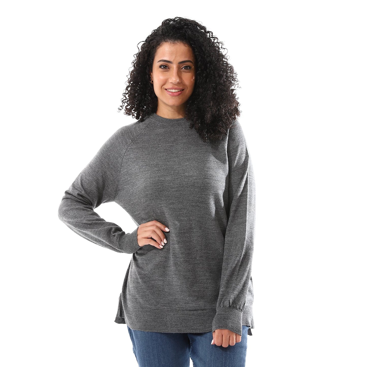 Women's Crew Neck Plain Pullover