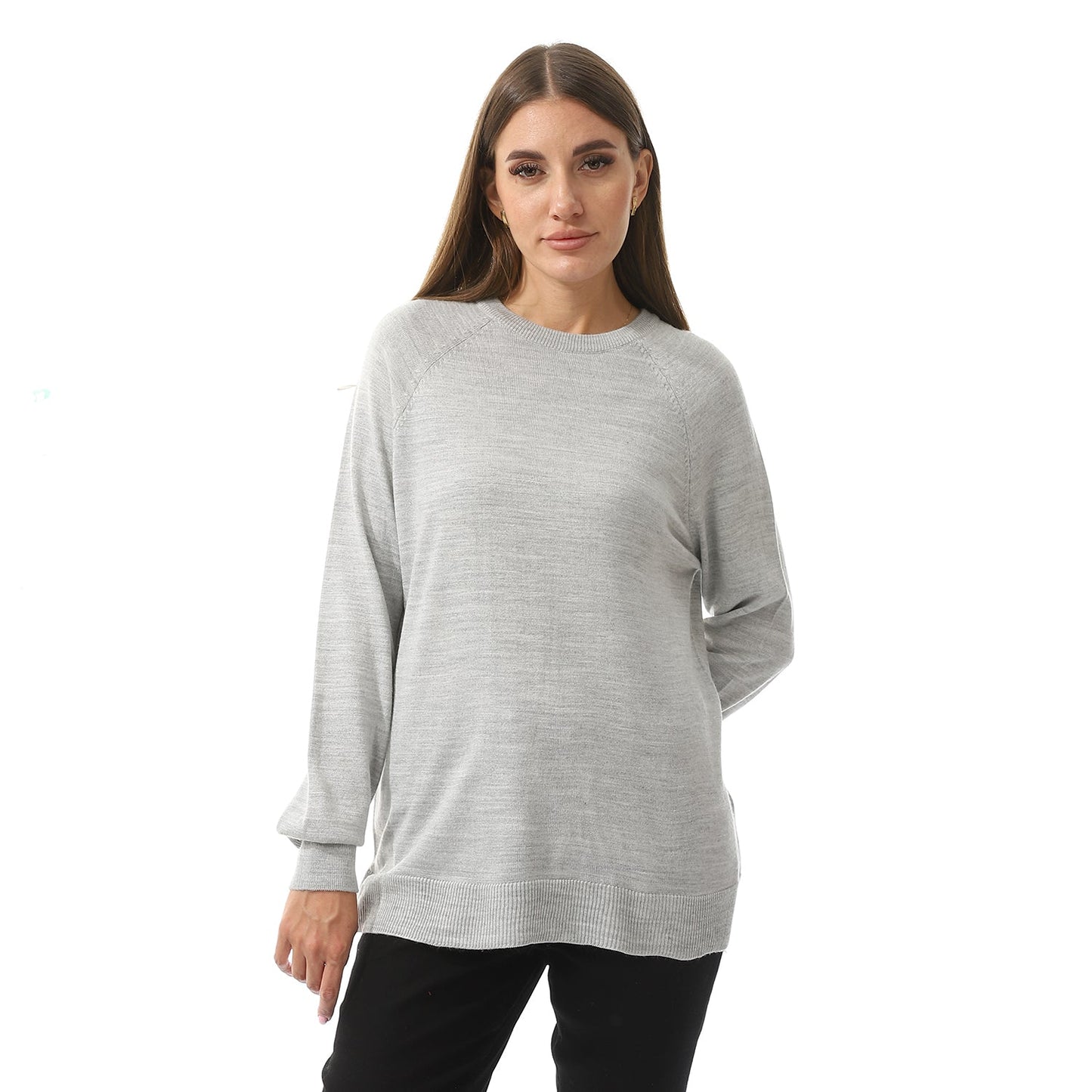 Women's Crew Neck Plain Pullover