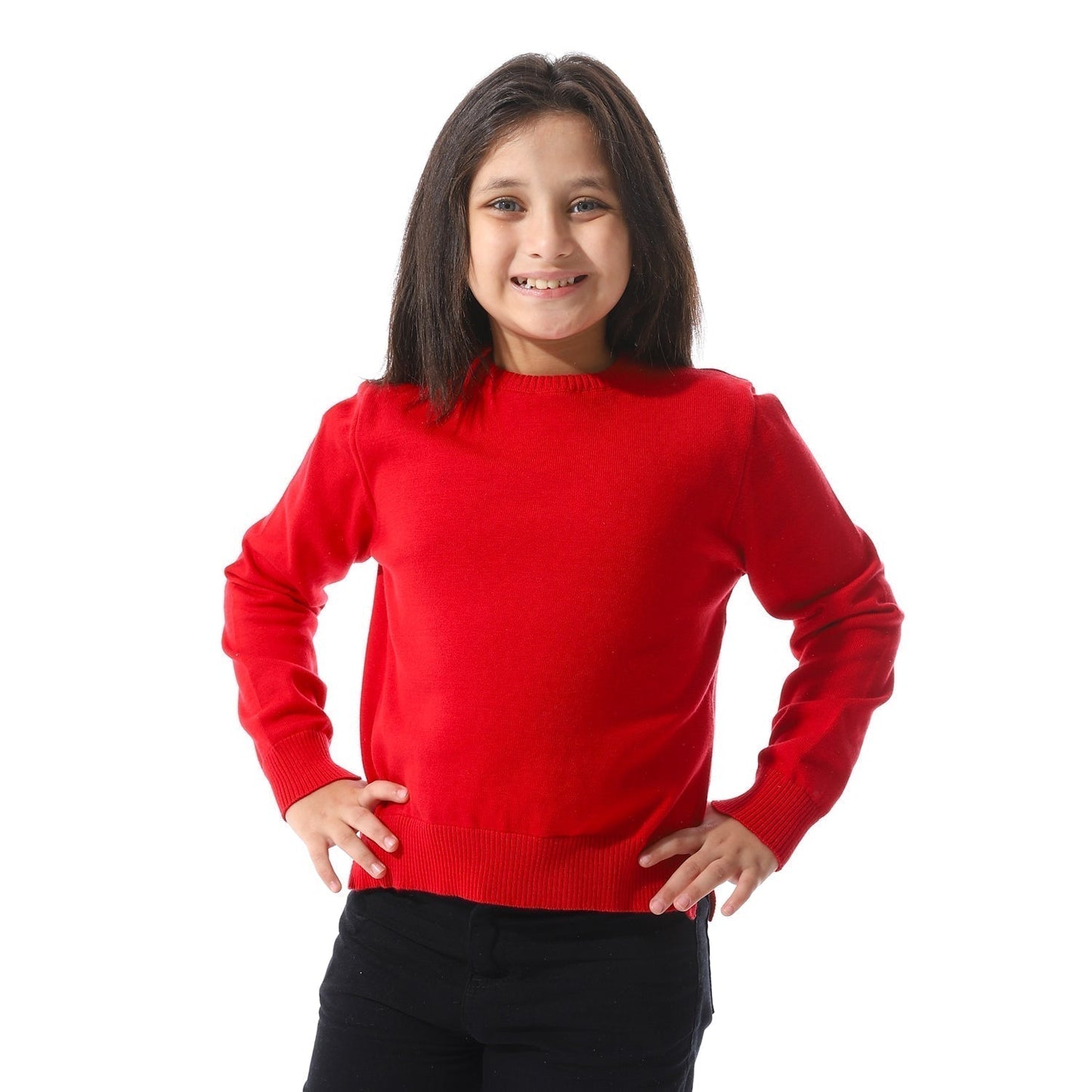 Girls Cropped Crew Neck Pullover