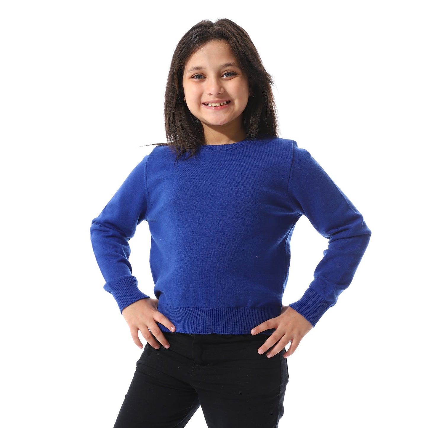 Girls Cropped Crew Neck Pullover