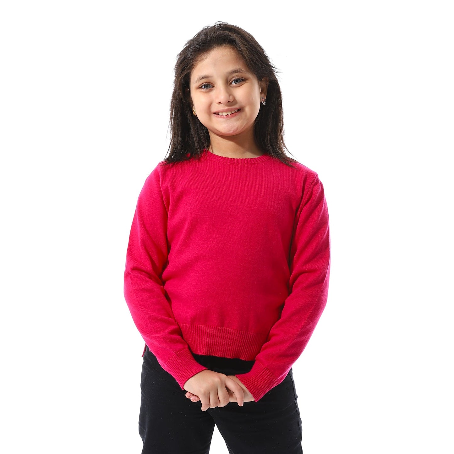 Girls Cropped Crew Neck Pullover