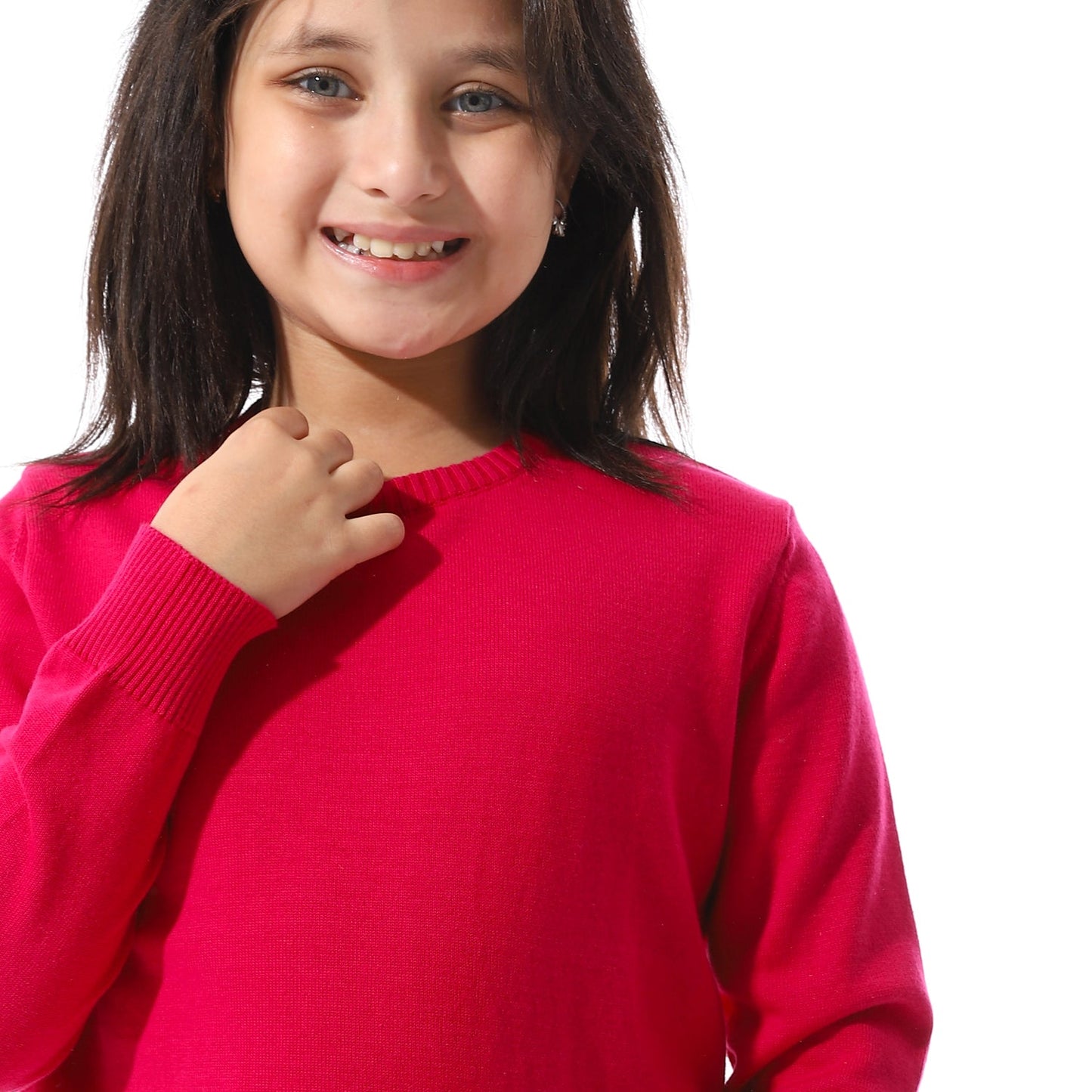 Girls Cropped Crew Neck Pullover