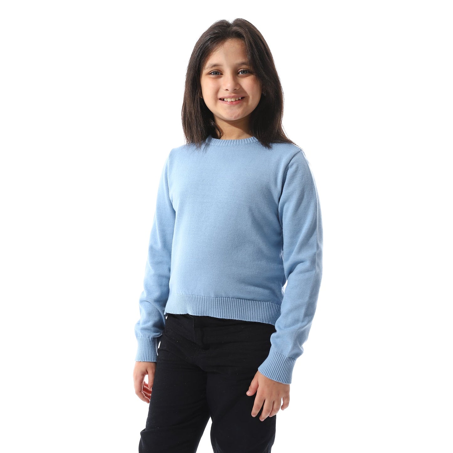 Girls Cropped Crew Neck Pullover