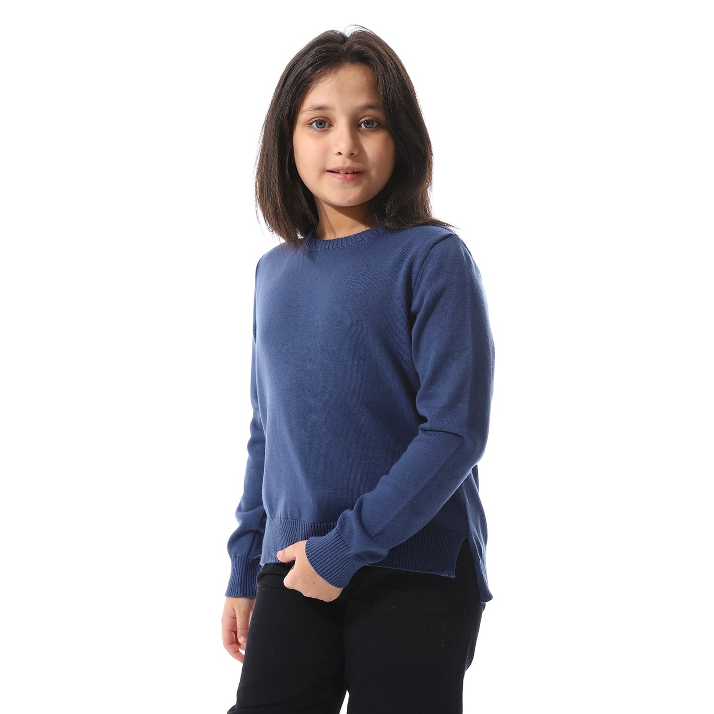 Girls Cropped Crew Neck Pullover