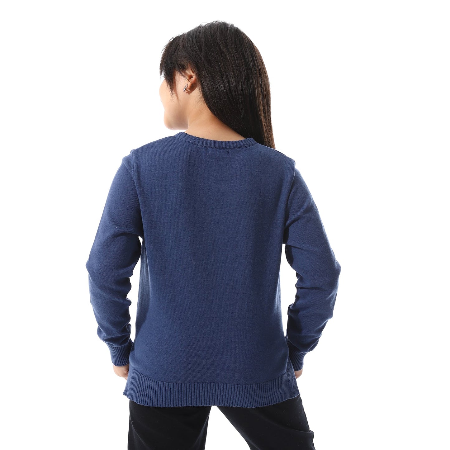 Girls Cropped Crew Neck Pullover