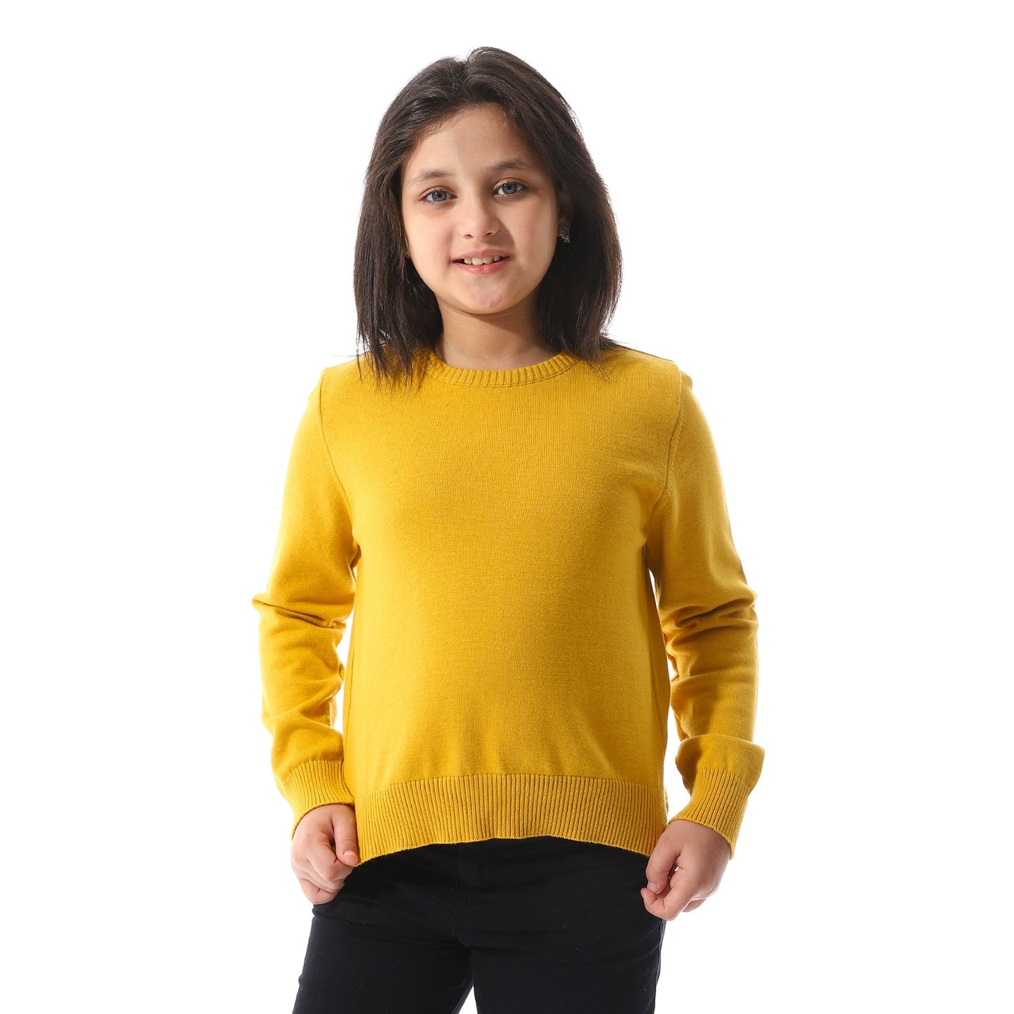 Girls Cropped Crew Neck Pullover