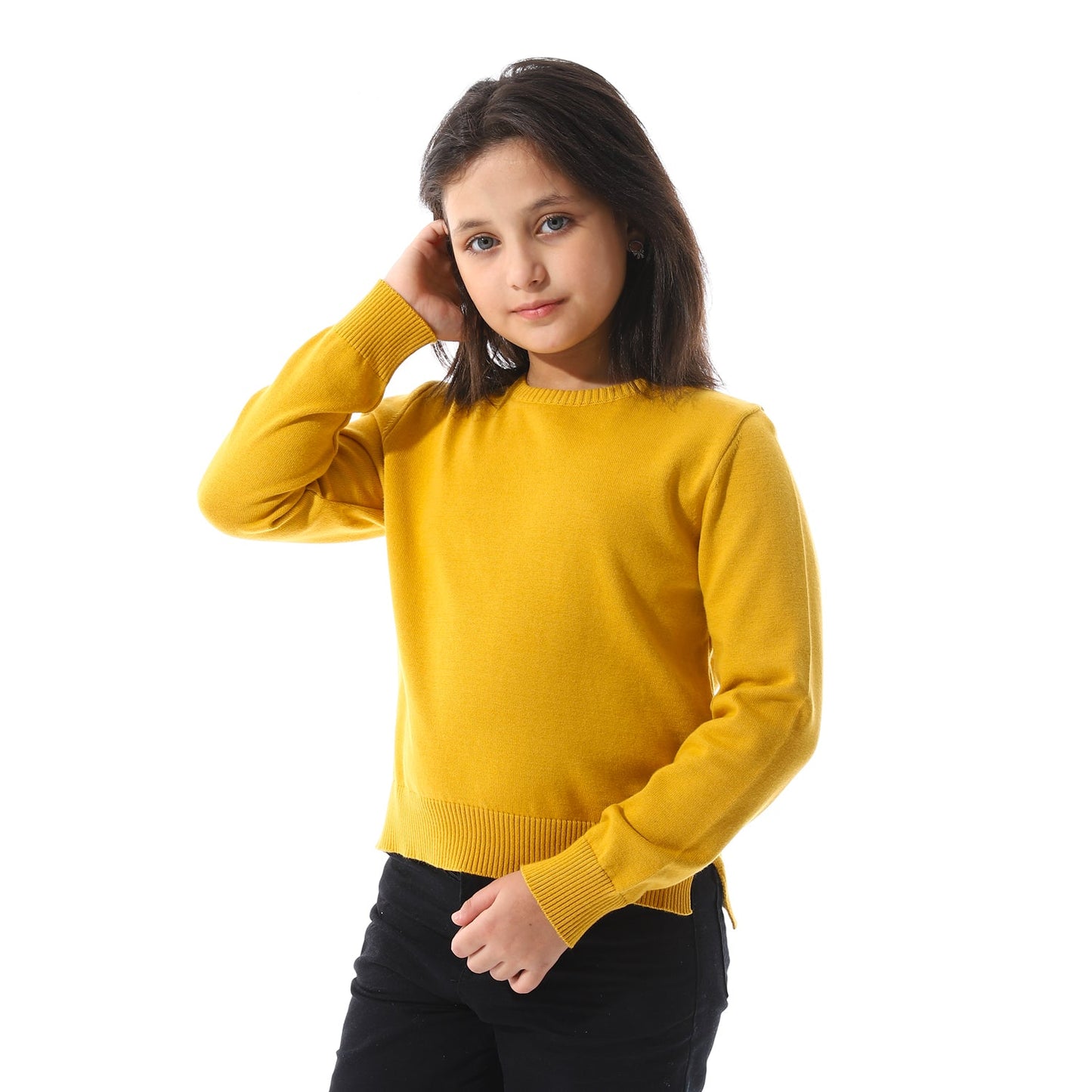 Girls Cropped Crew Neck Pullover