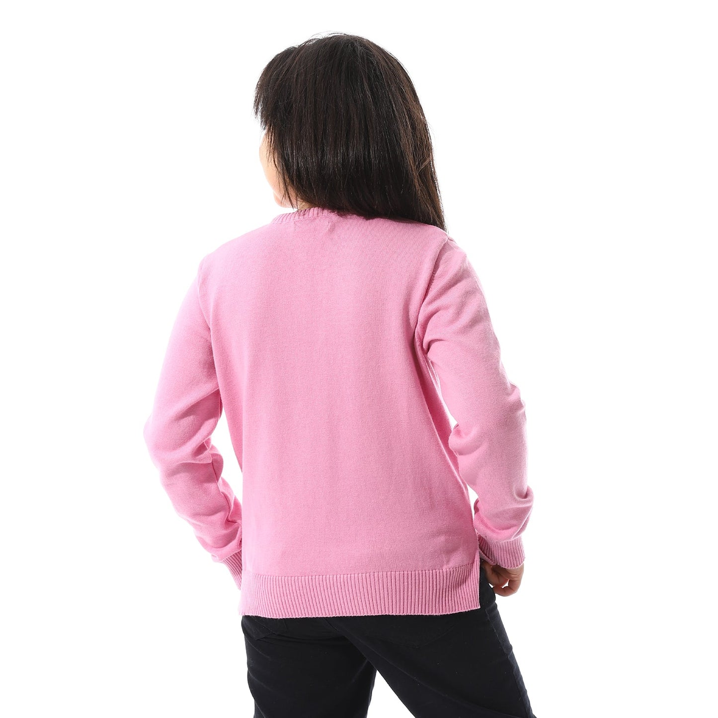 Girls Cropped Crew Neck Pullover