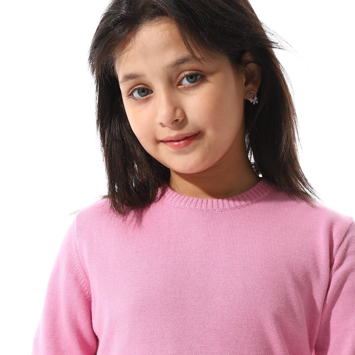Girls Cropped Crew Neck Pullover