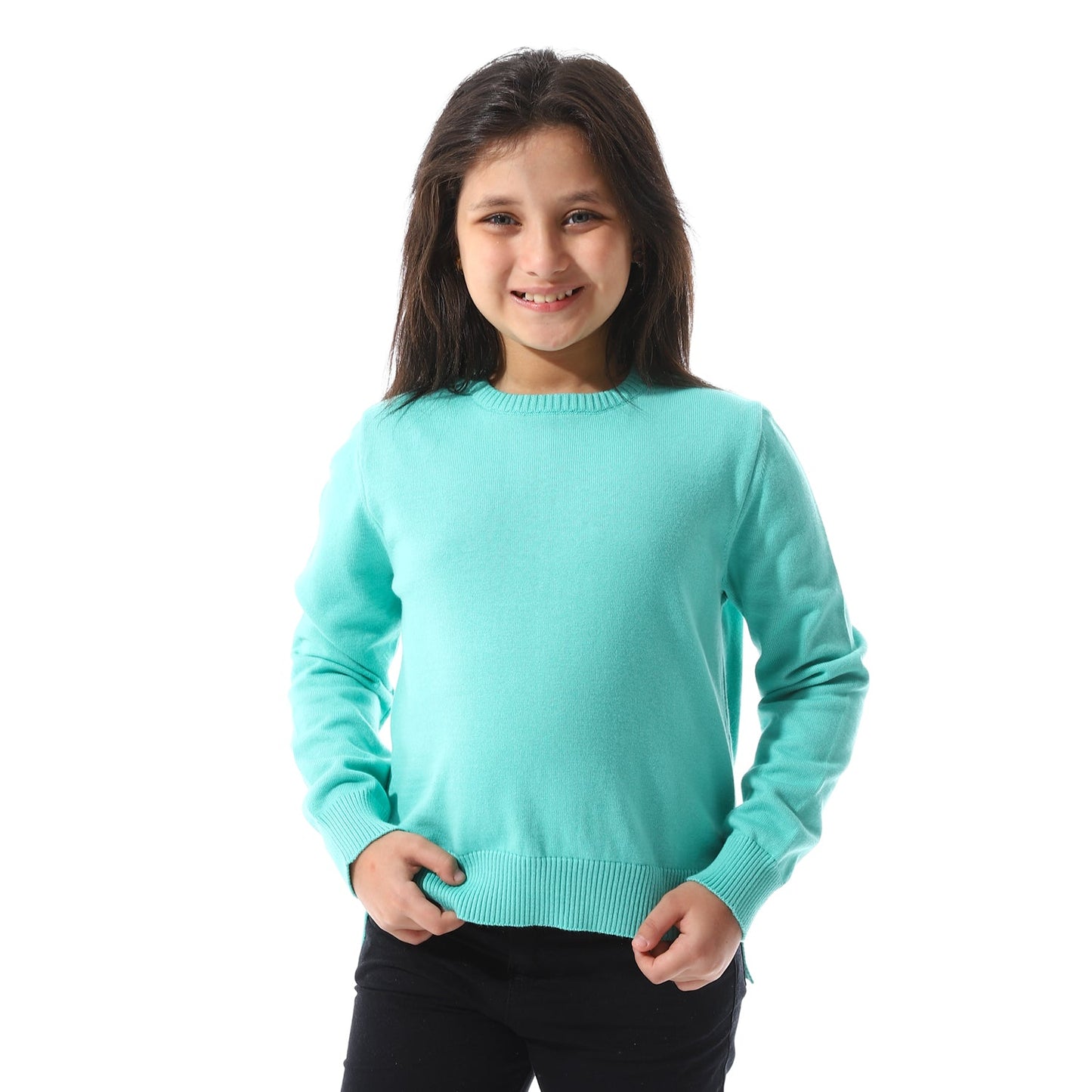 Girls Cropped Crew Neck Pullover