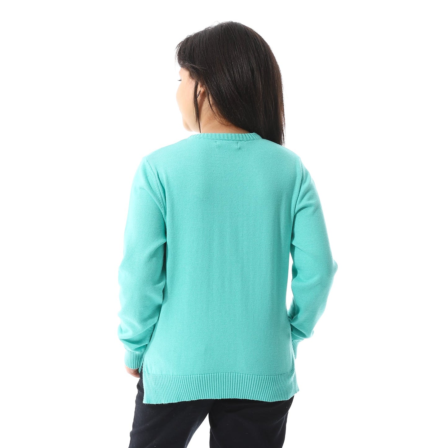 Girls Cropped Crew Neck Pullover