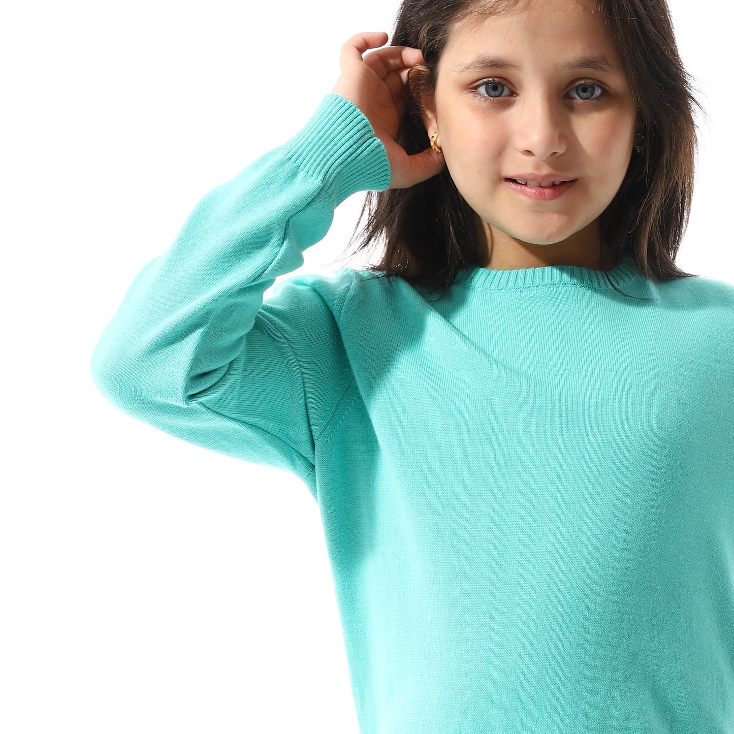 Girls Cropped Crew Neck Pullover