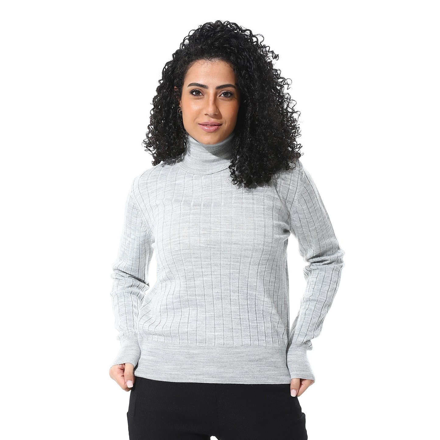 Women’s High Neck Ribbed Sweater