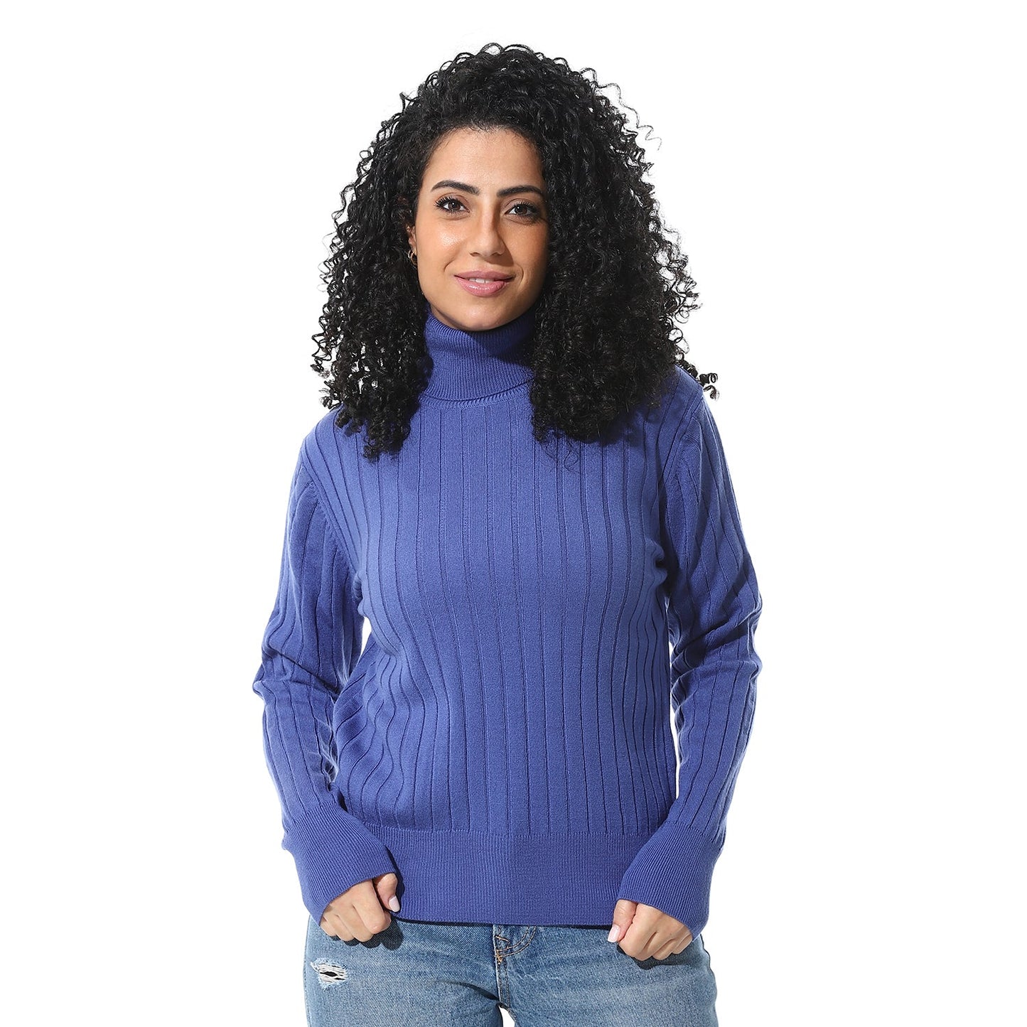 Women’s High Neck Ribbed Sweater
