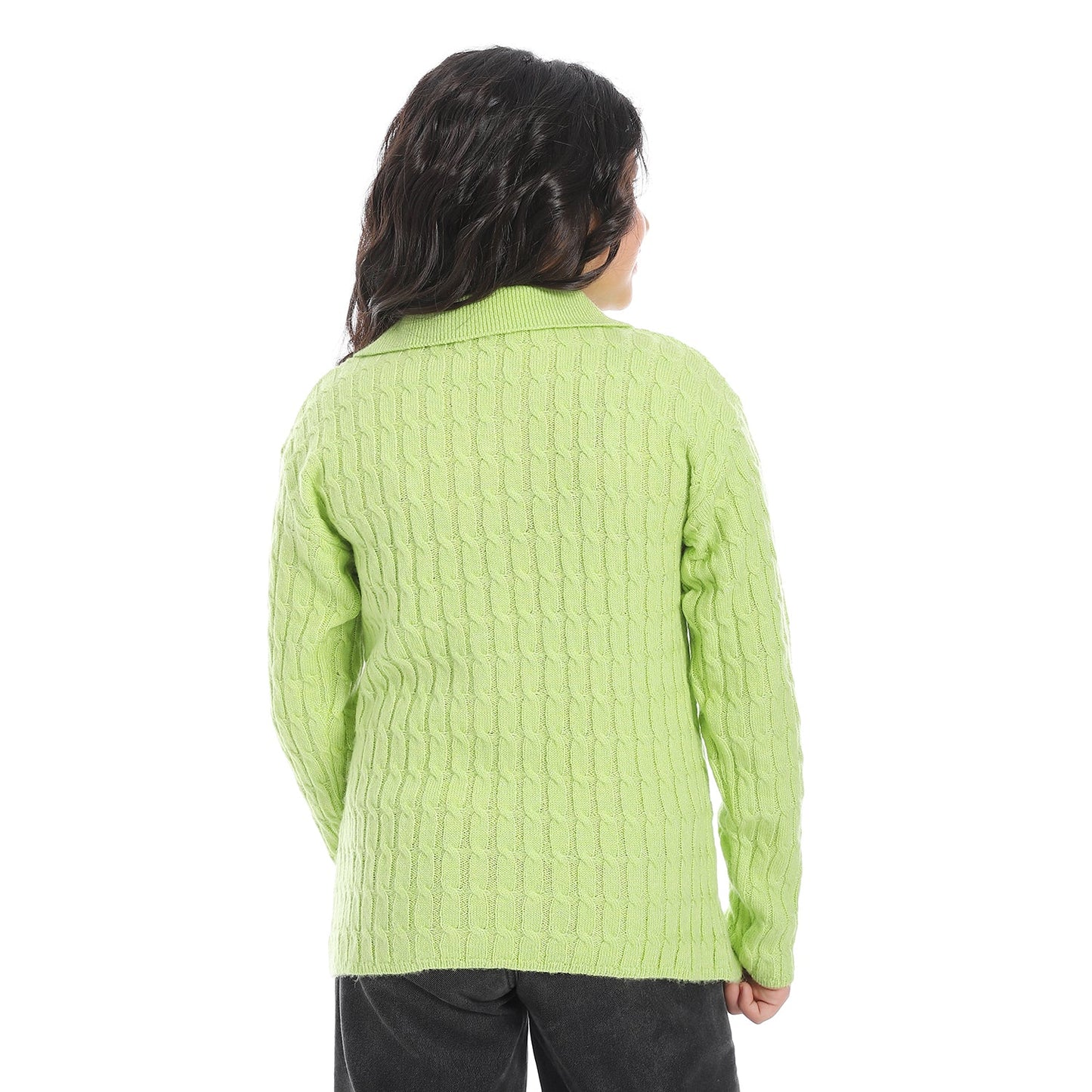 Girls V-Neck Knit Pullover