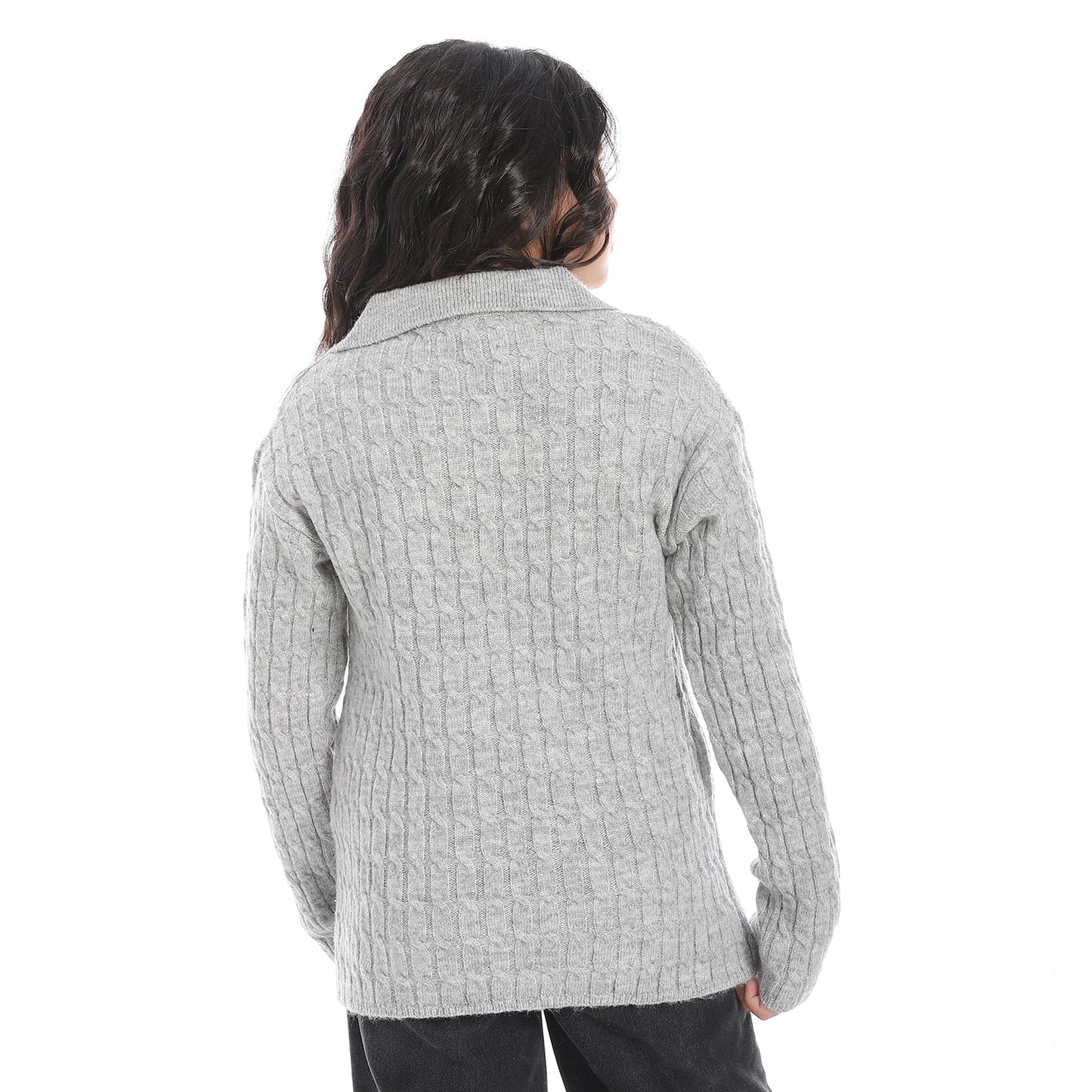 Girls V-Neck Knit Pullover