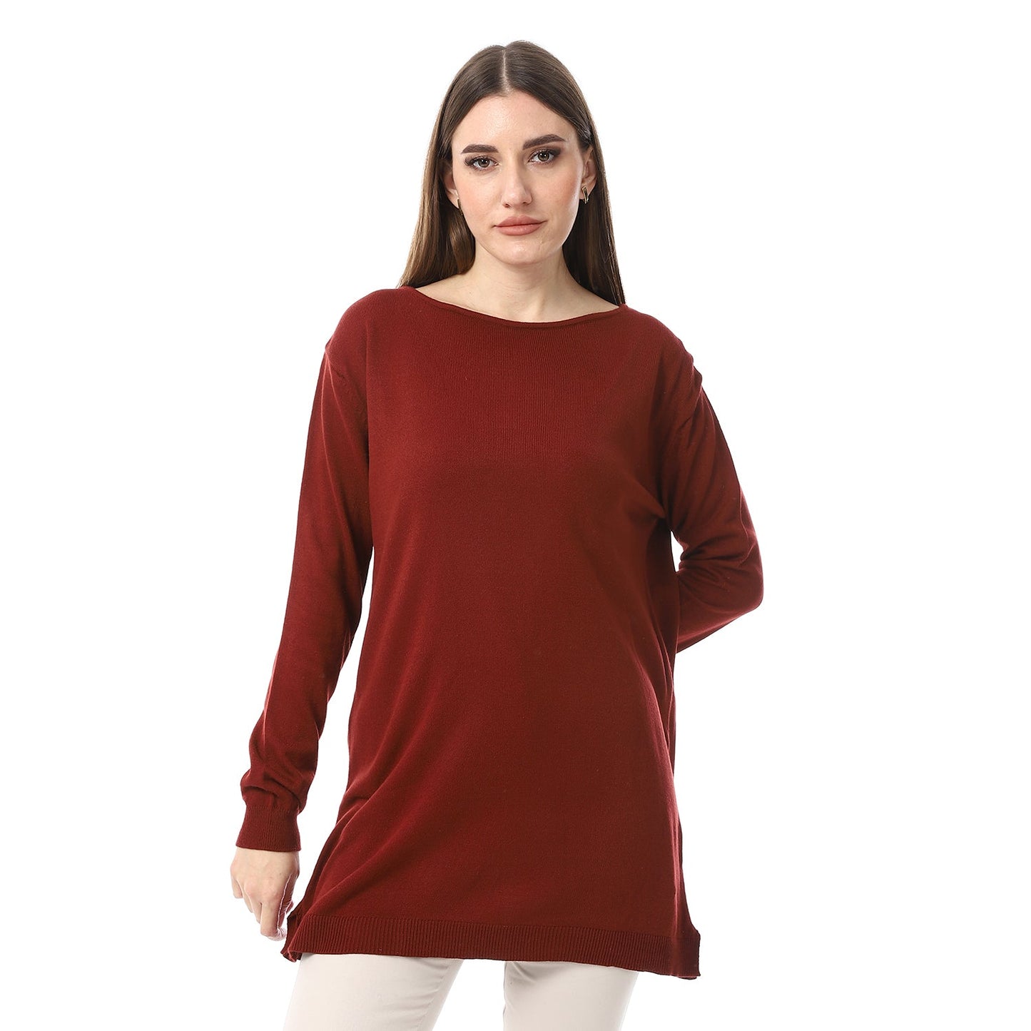 Women's Crew Neck Plain Pullover