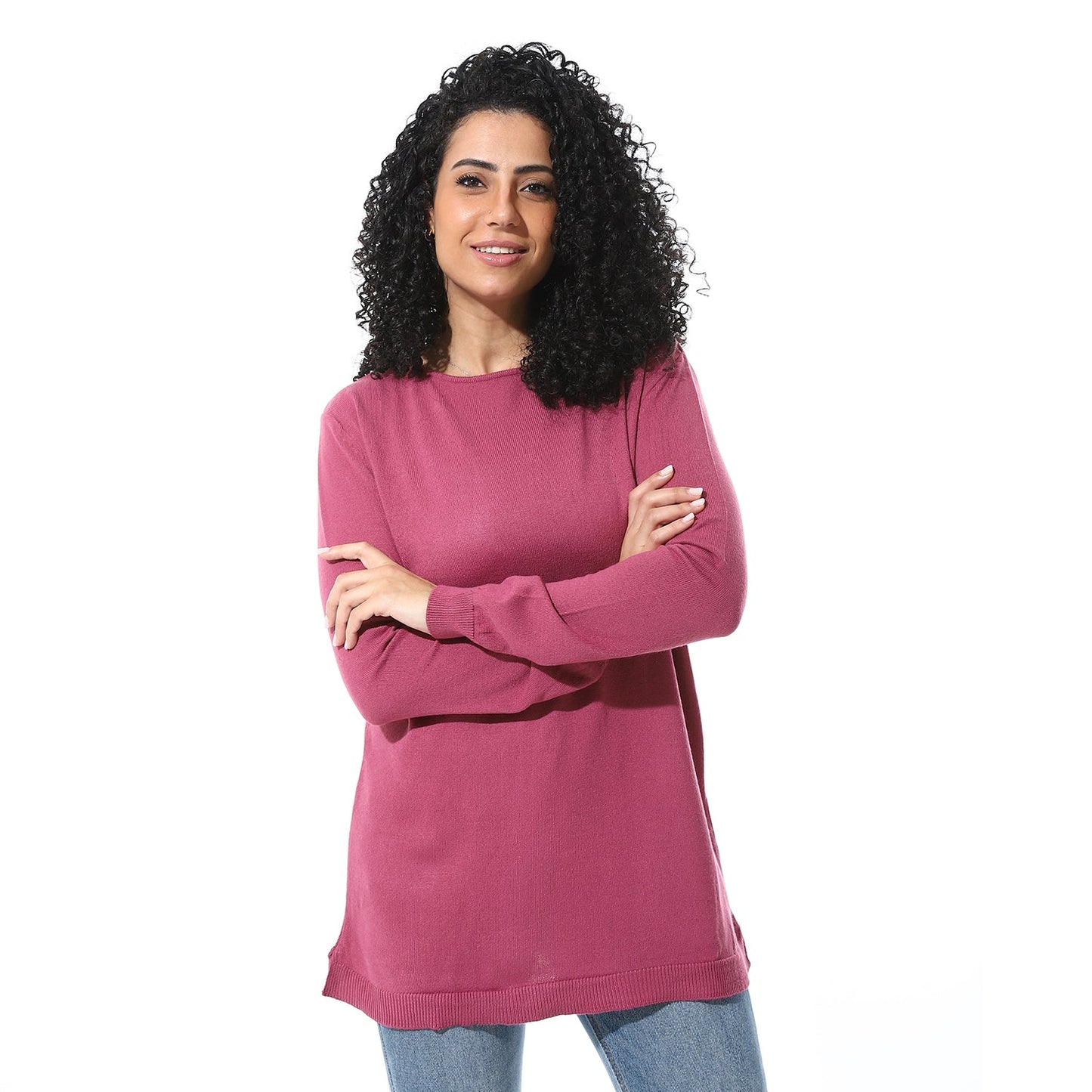 Women's Crew Neck Plain Pullover
