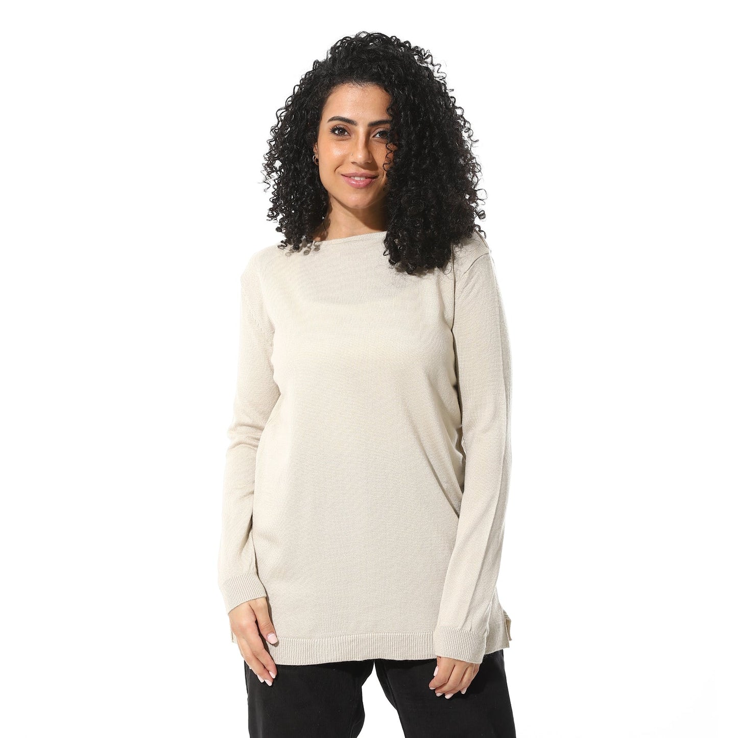 Women's Crew Neck Plain Pullover