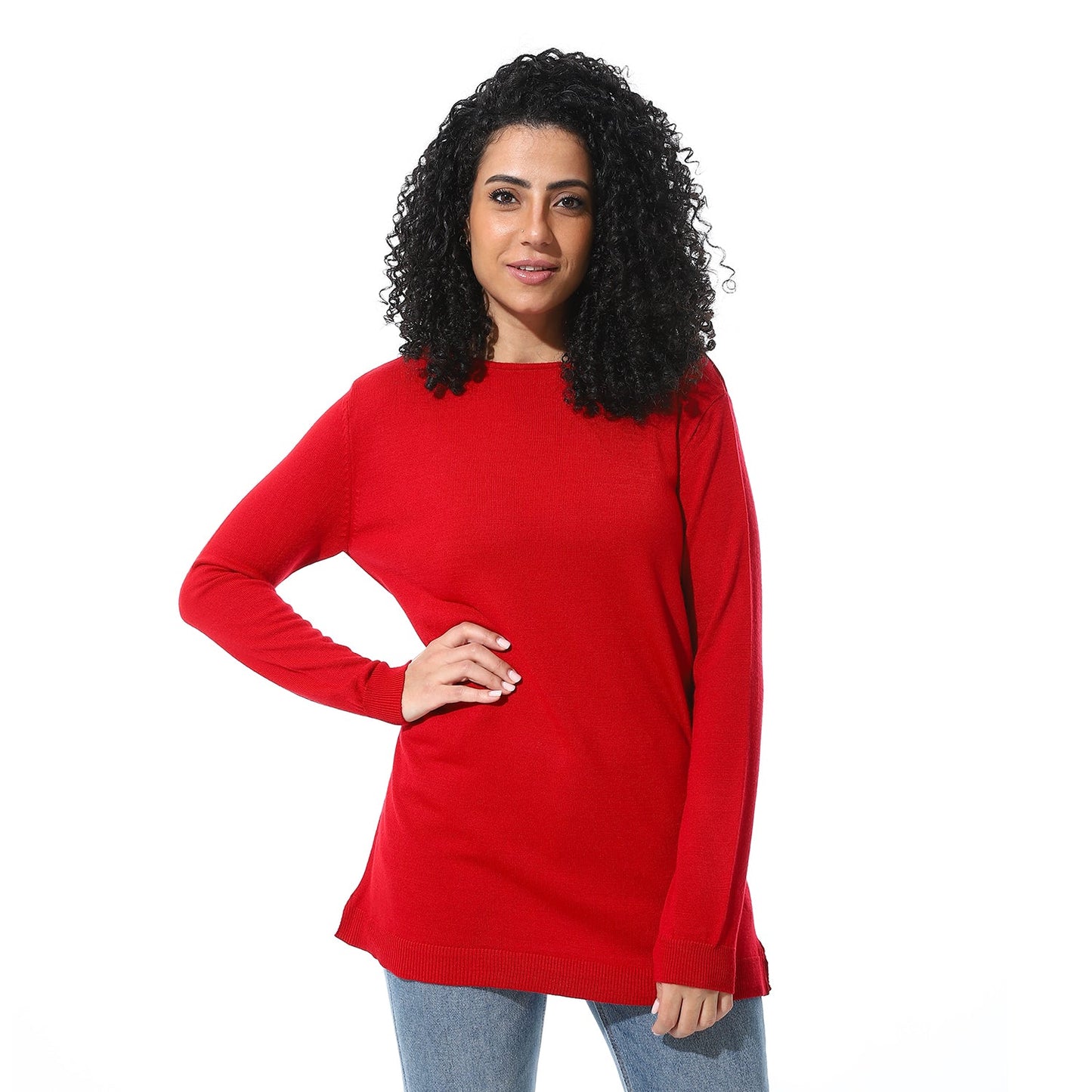 Women's Crew Neck Plain Pullover