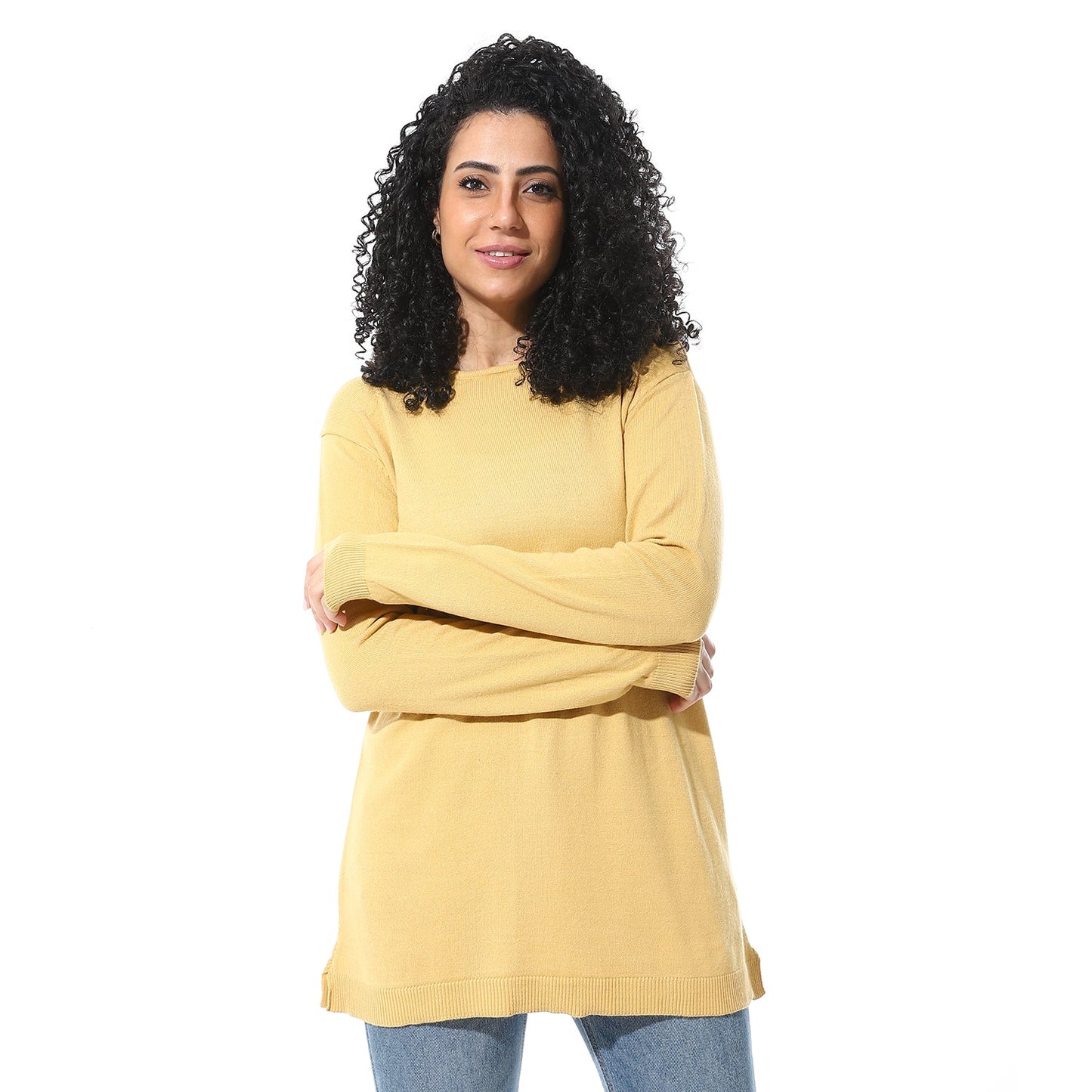 Women's Crew Neck Plain Pullover