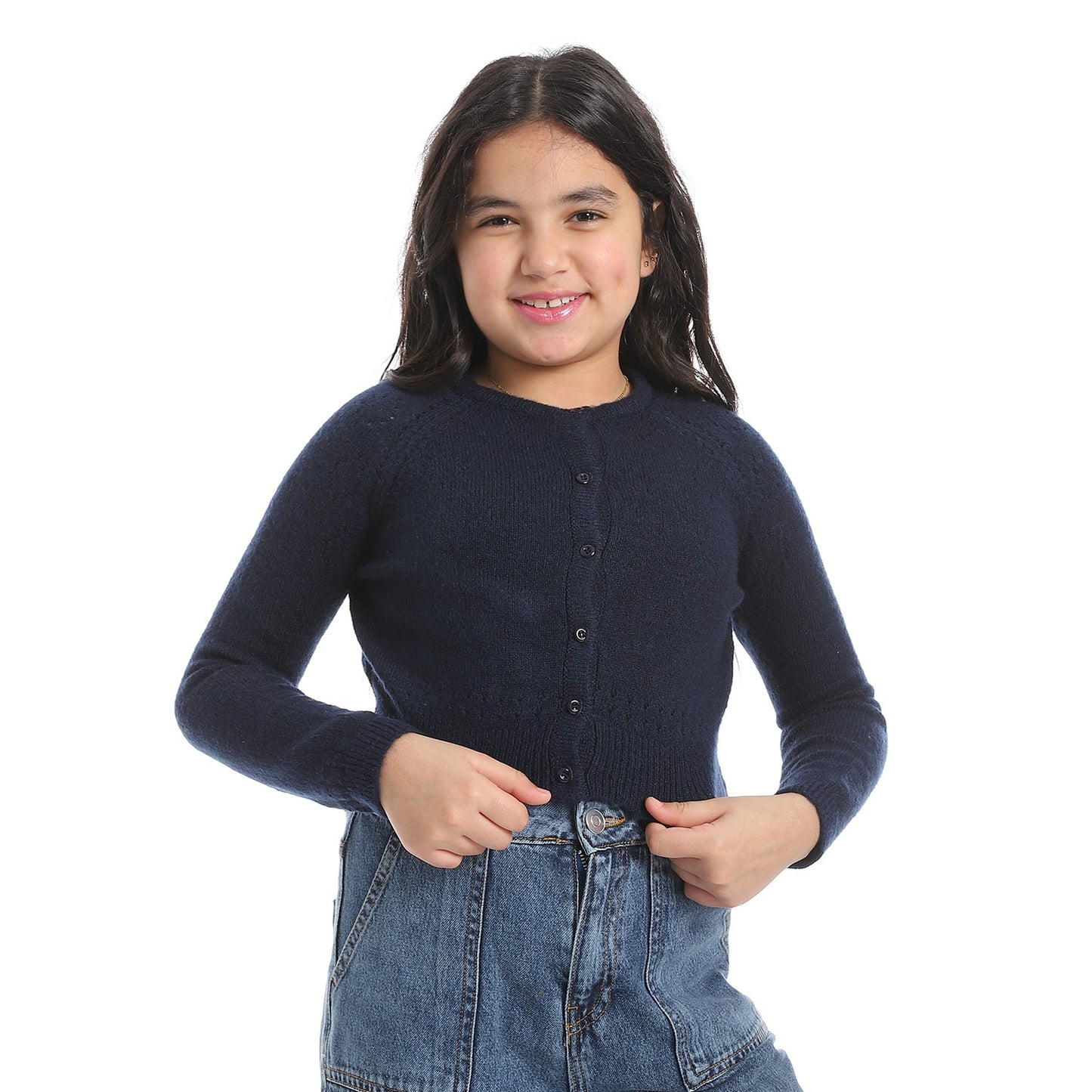 Girls Button-Up Knit Cardigan