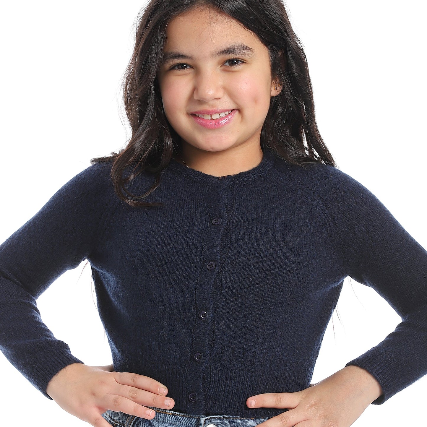 Girls Button-Up Knit Cardigan