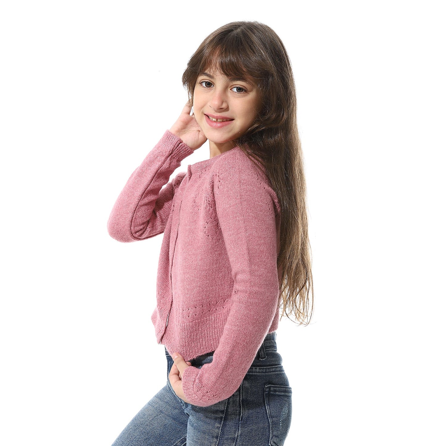 Girls Button-Up Knit Cardigan