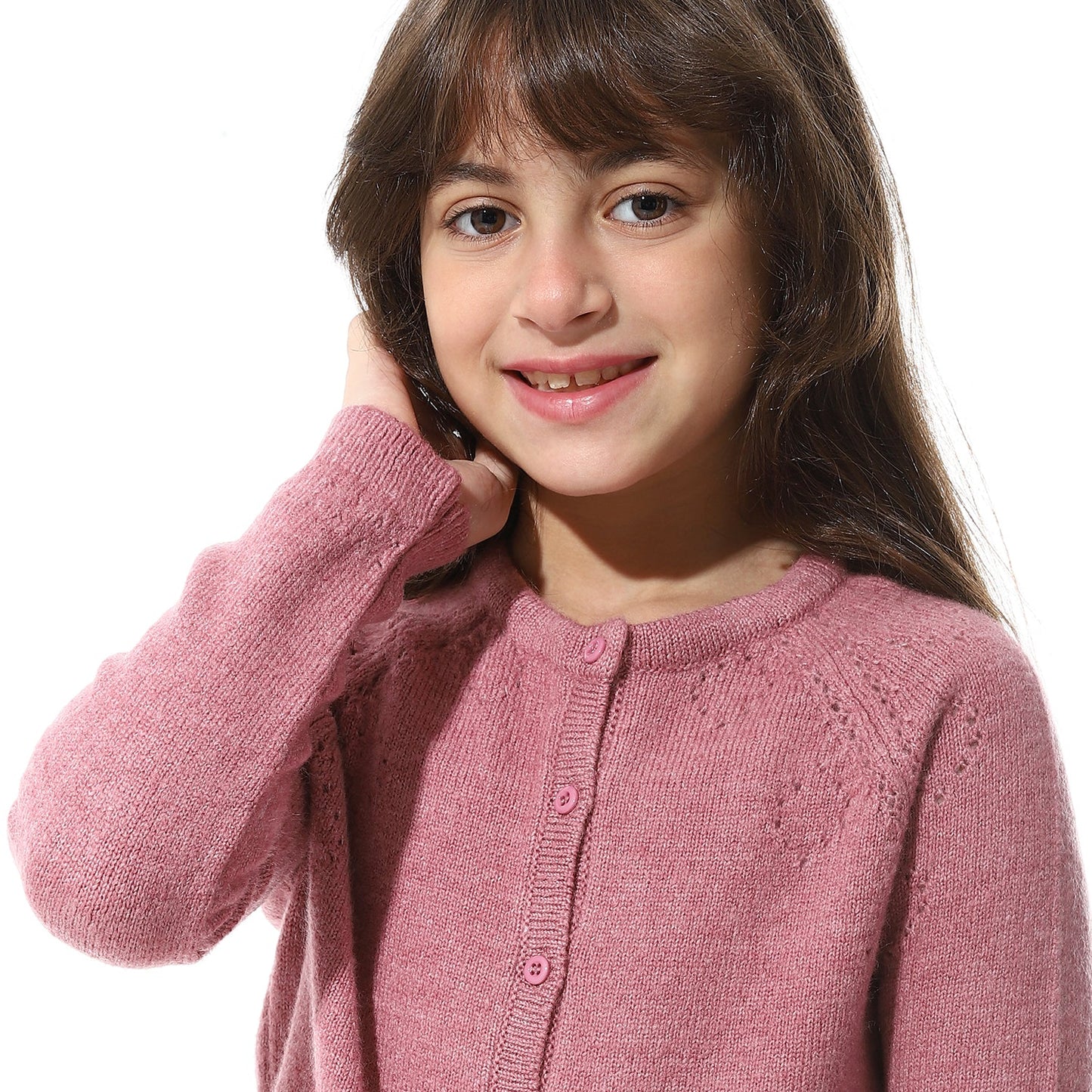 Girls Button-Up Knit Cardigan