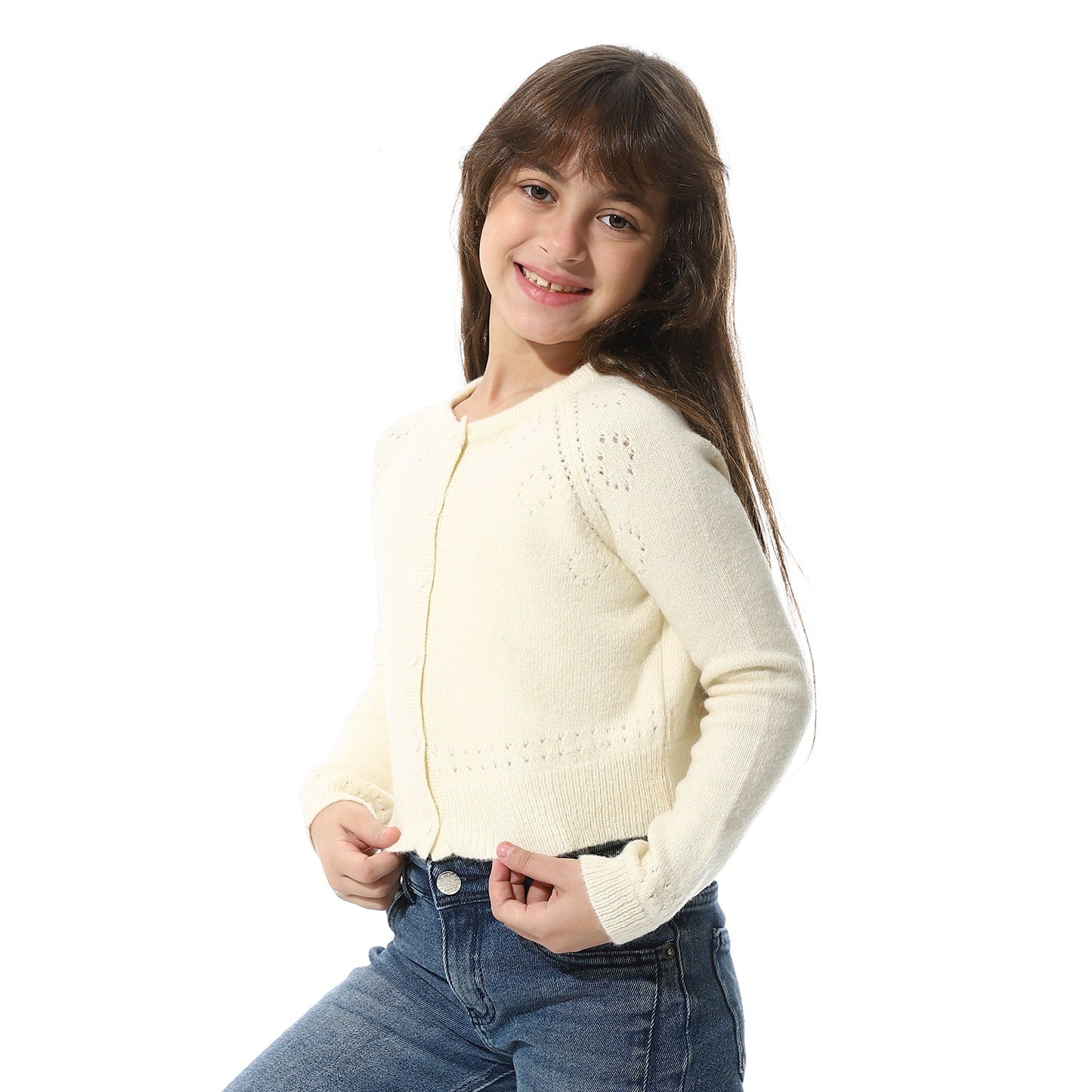Girls Button-Up Knit Cardigan