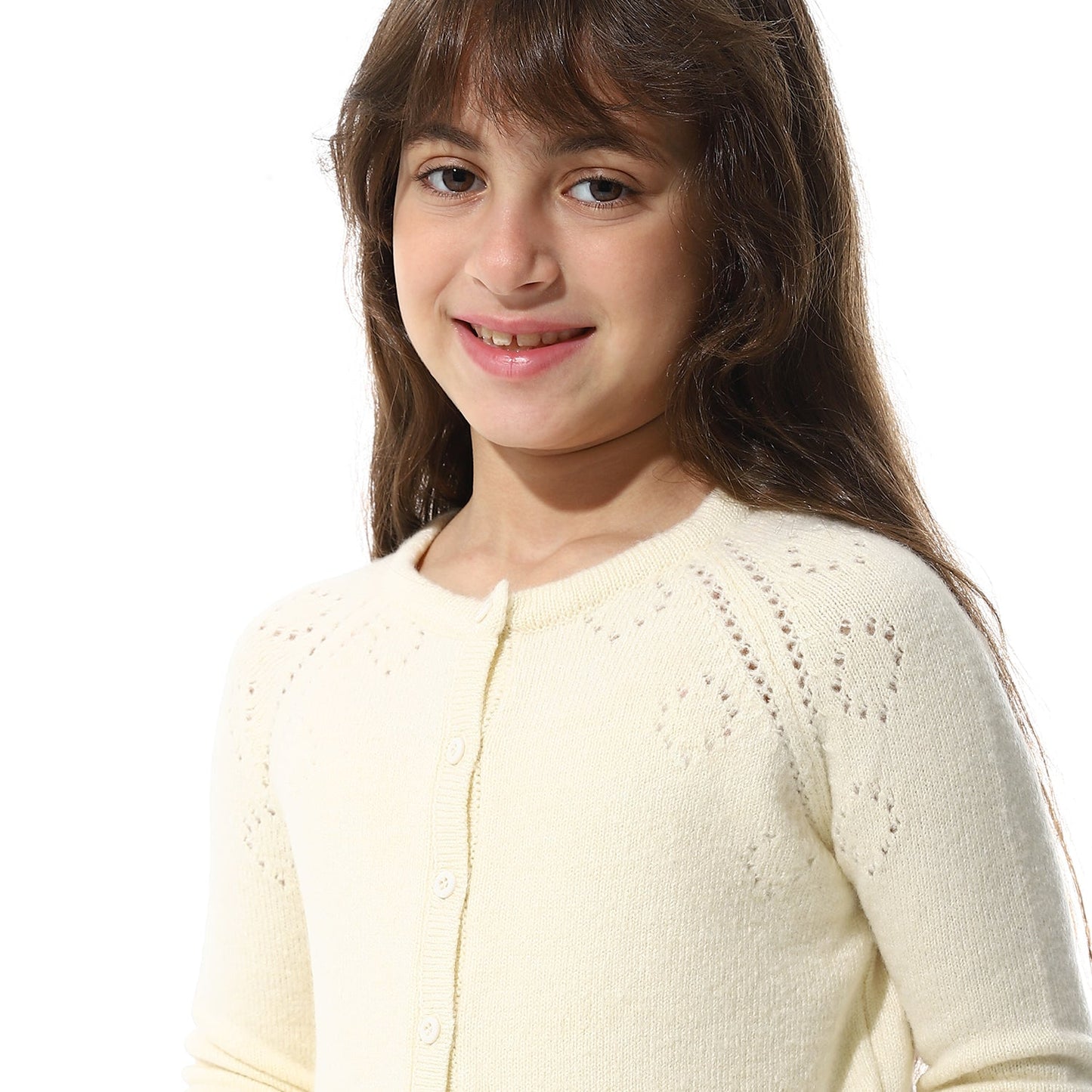 Girls Button-Up Knit Cardigan
