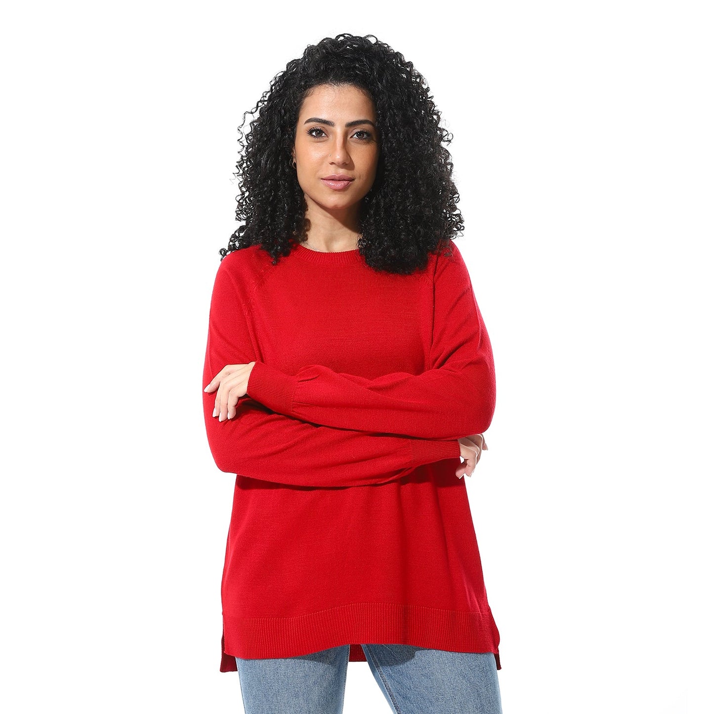 Women's Crew Neck Plain Pullover