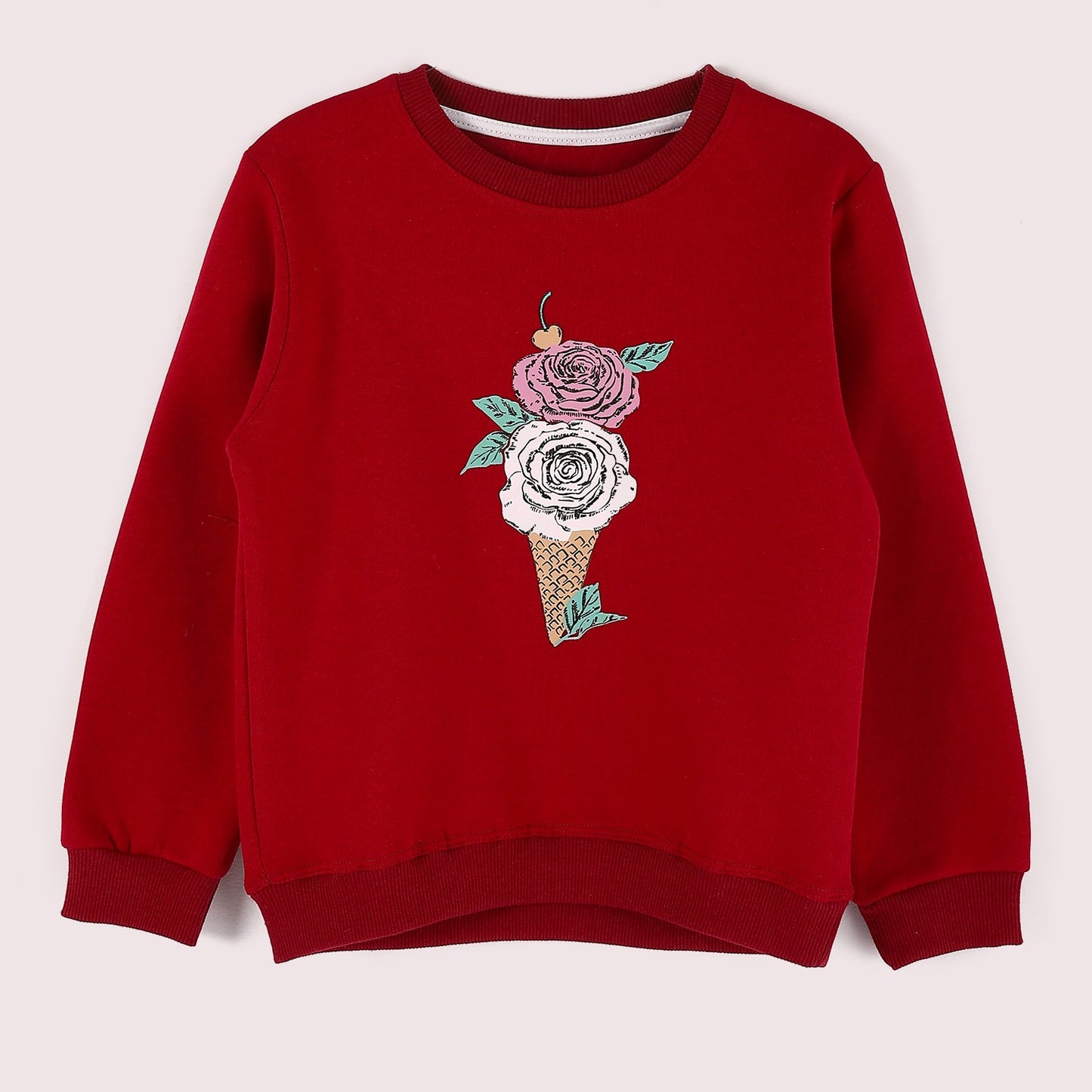 Girls Cotton Printed Sweatshirt