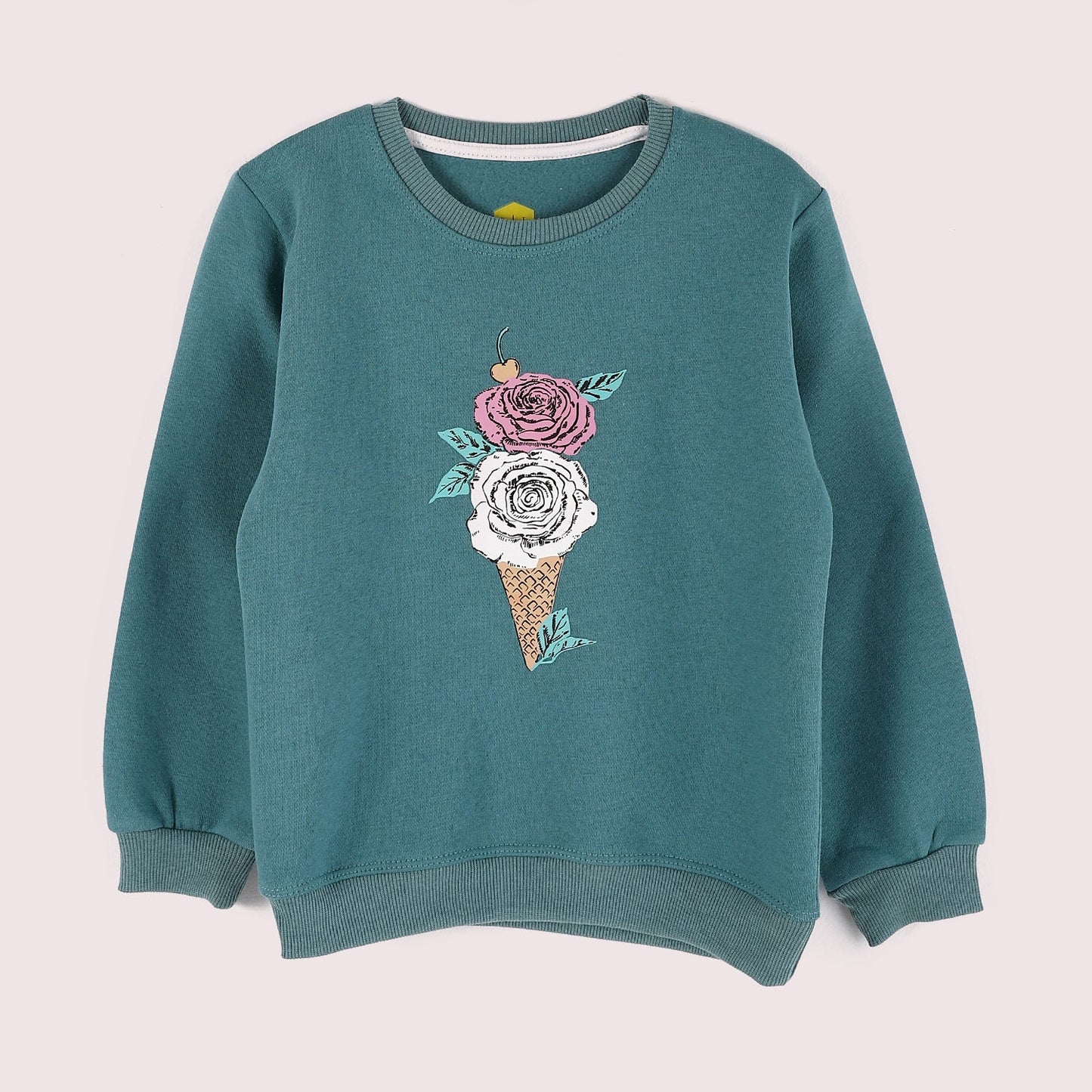 Girls Cotton Printed Sweatshirt