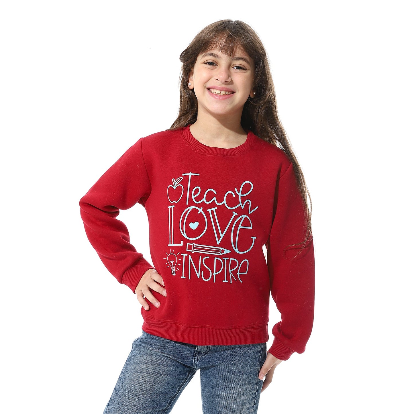 Girls Cotton Printed Sweatshirt