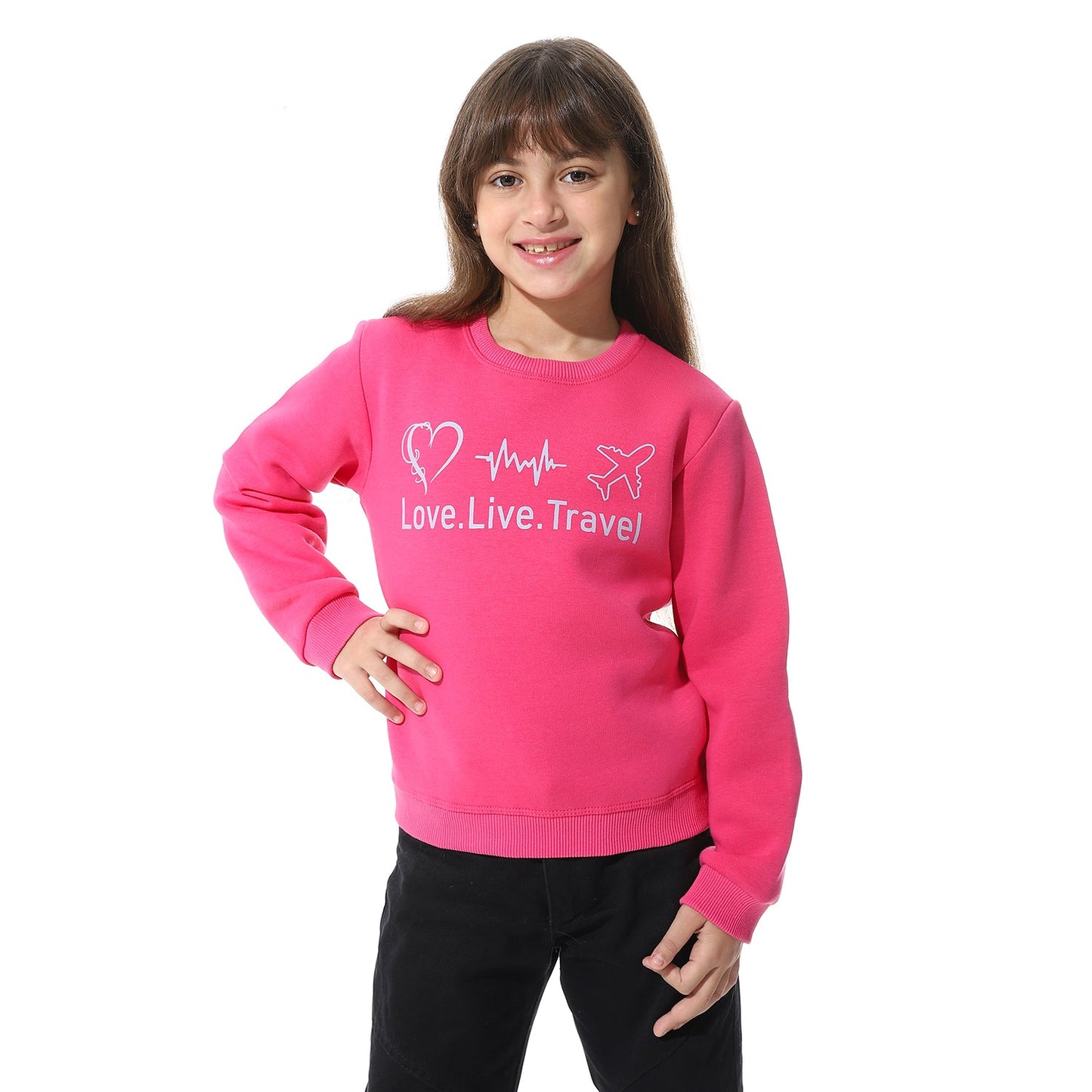 Girls Cotton Printed Sweatshirt