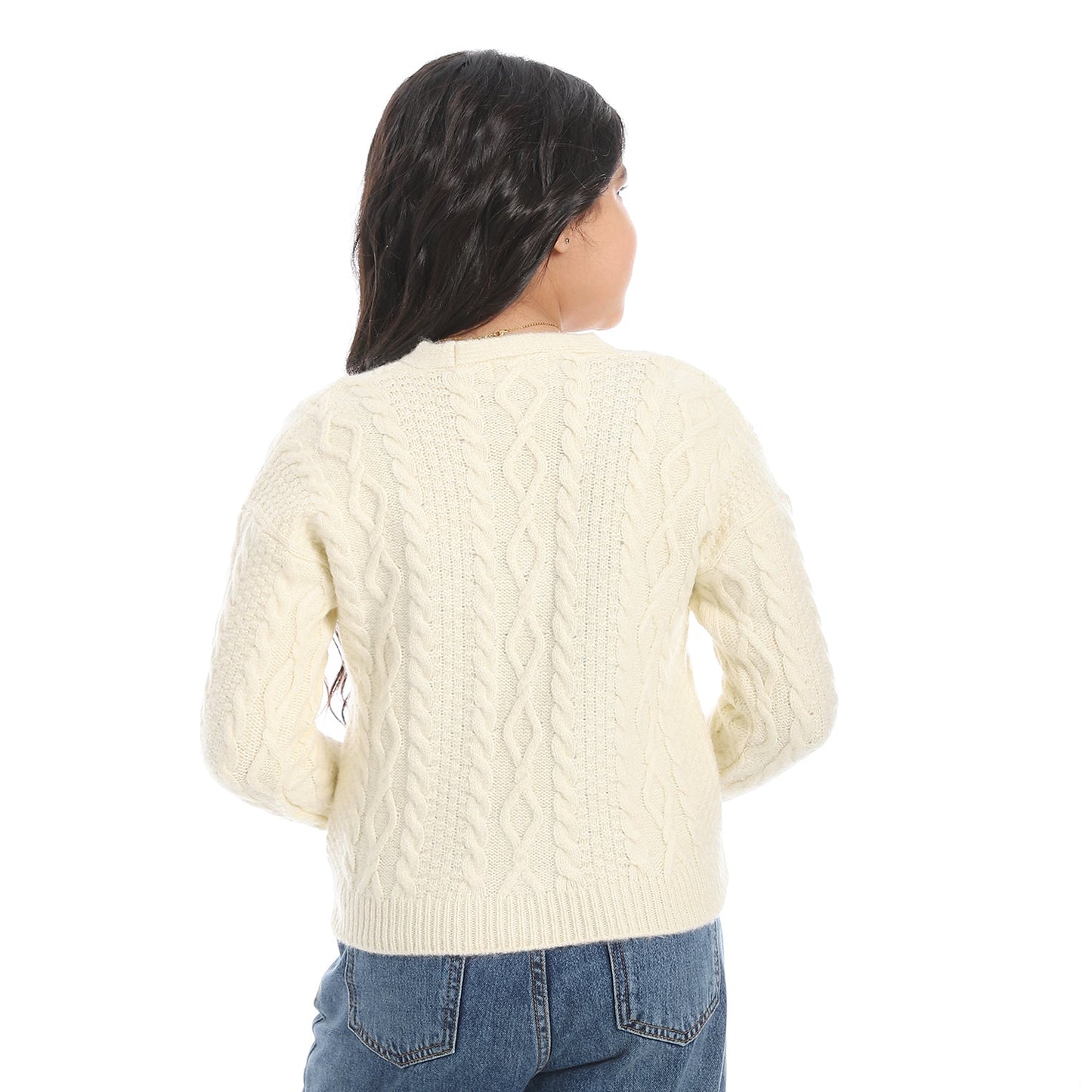 Girls V-Neck Button-Up Cardigan