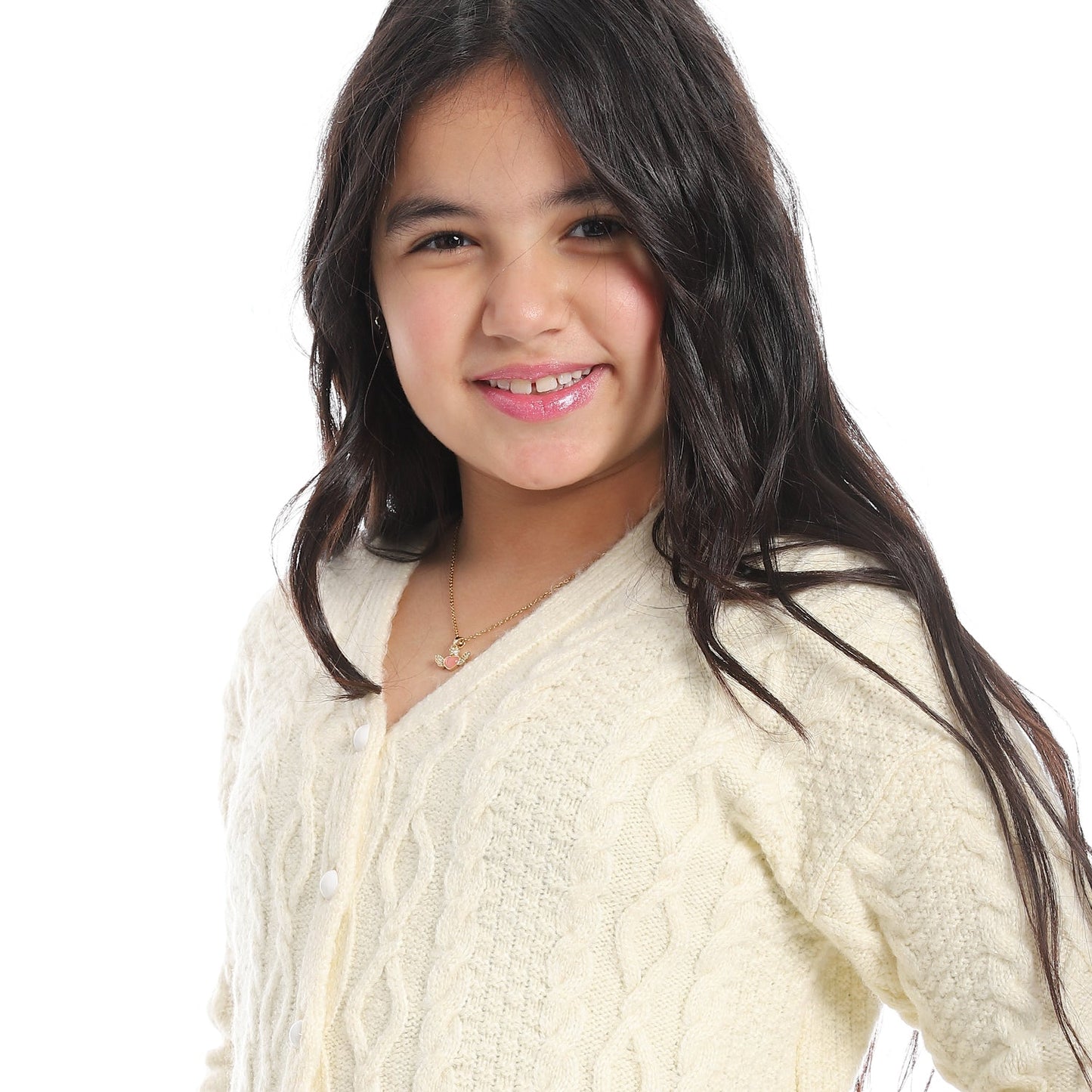 Girls V-Neck Button-Up Cardigan