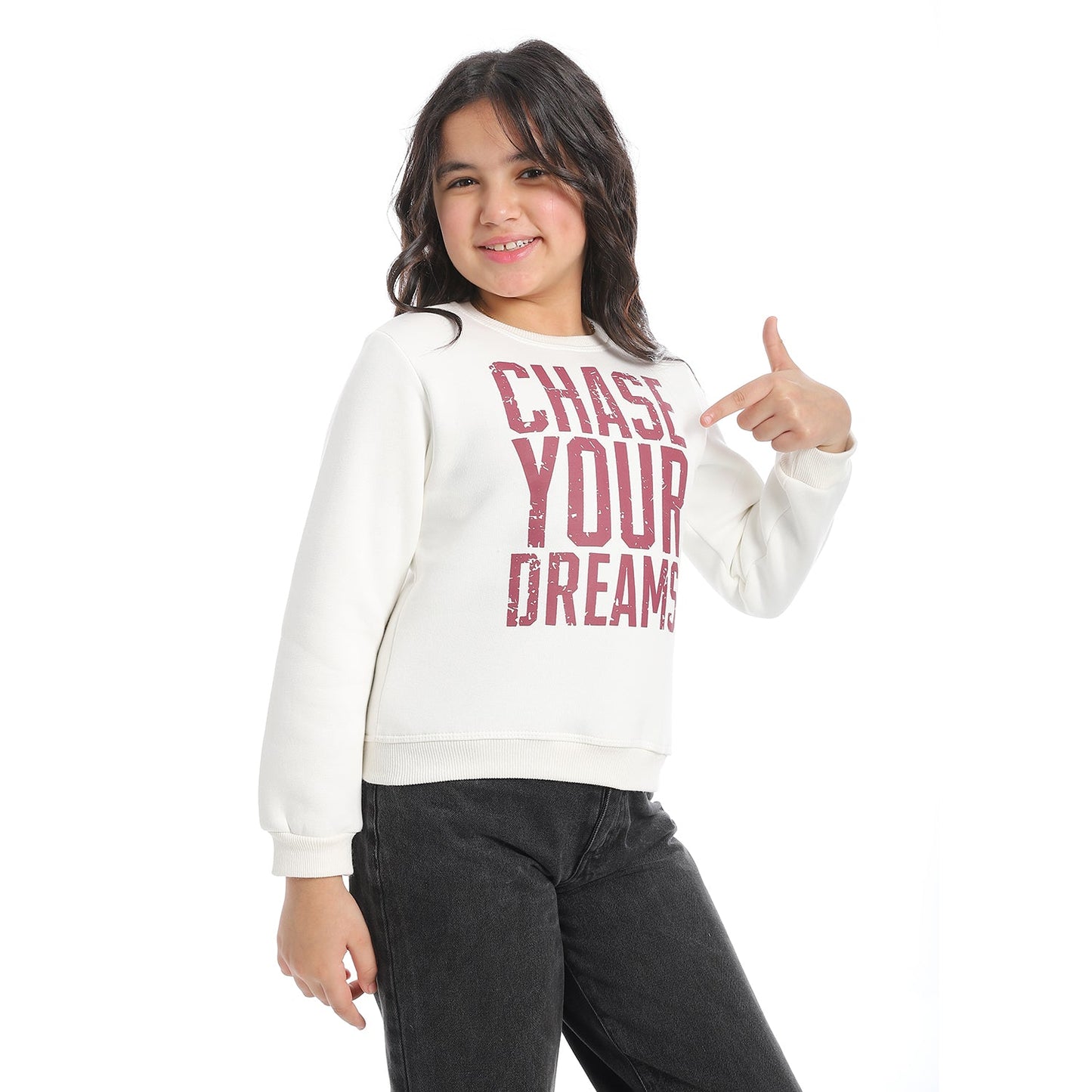 Girls Cotton Printed Sweatshirt