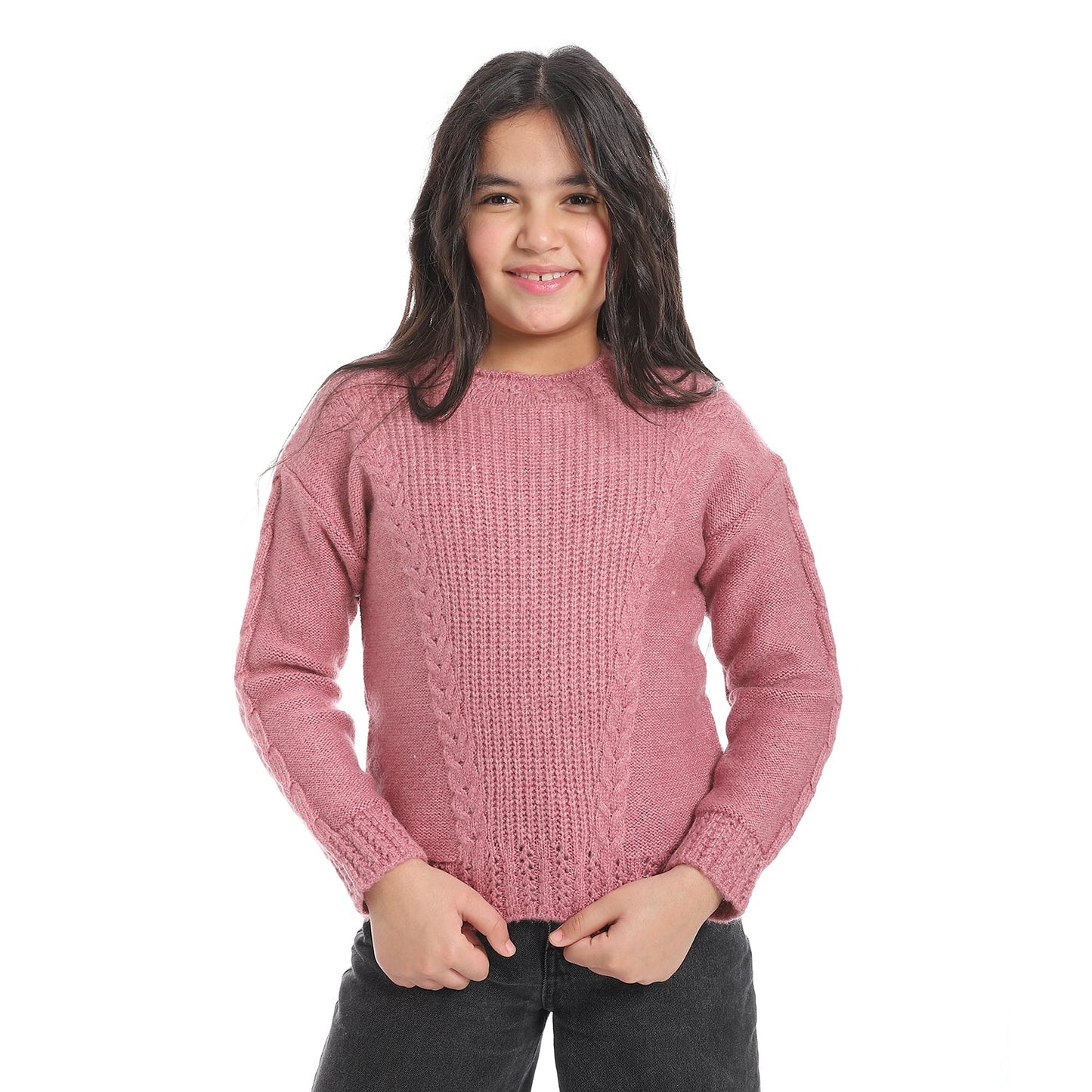 Girls Crew Neck Knit Pullover