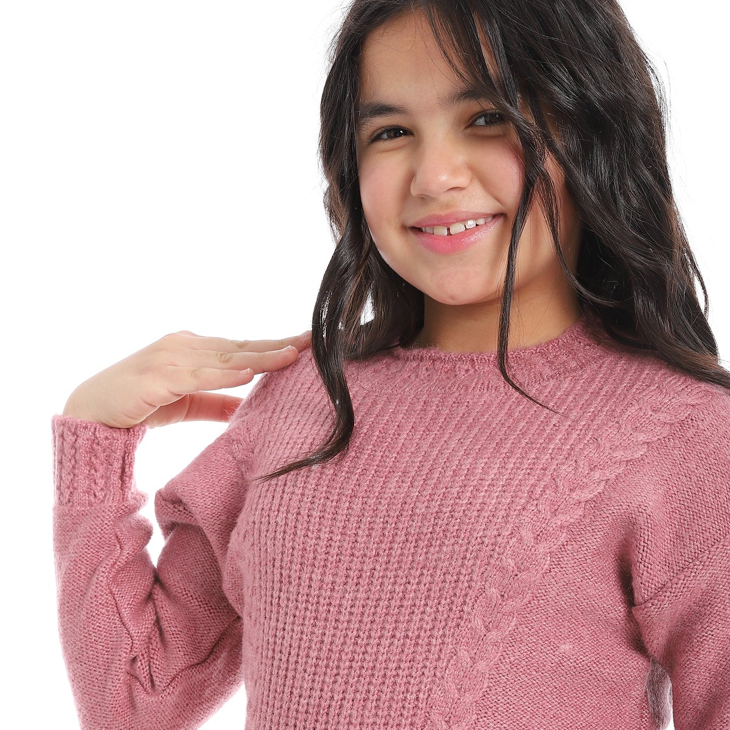 Girls Crew Neck Knit Pullover